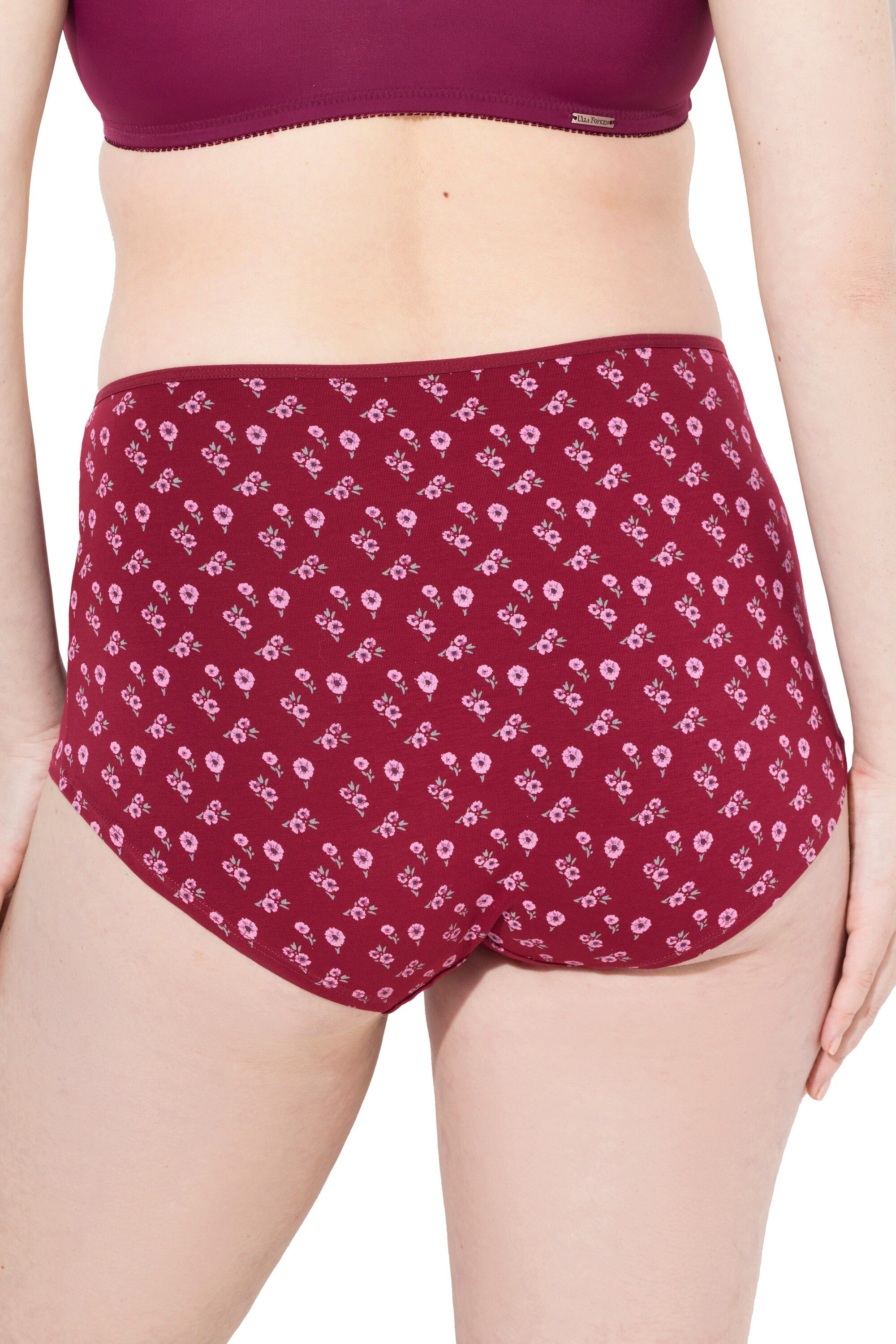 Ulla Popken Panty Hipster 3er-Pack Blüten/einfarbig