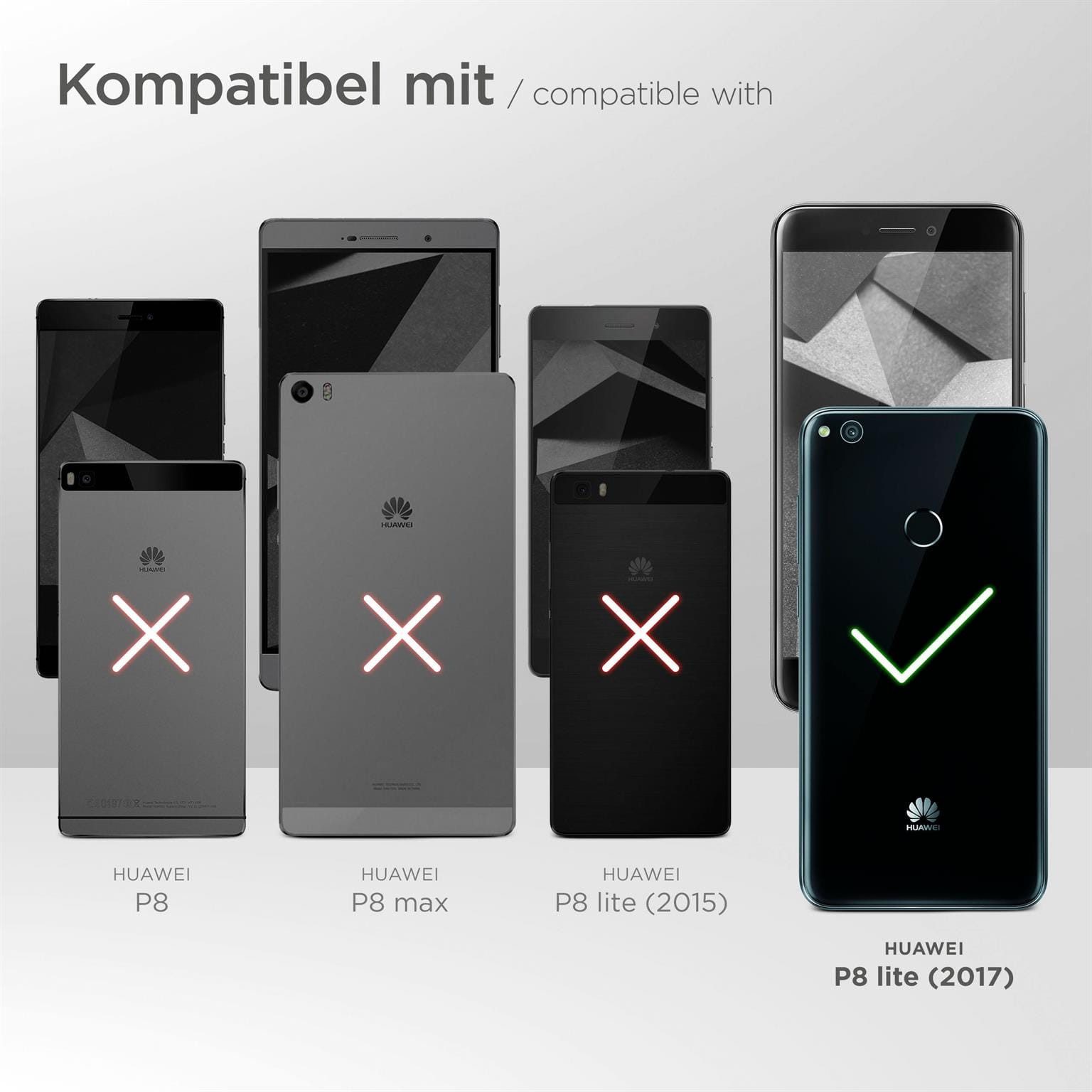 ONEFLOW Handyhülle für Huawei P8 Lite 2017 Hülle Dünn SlimShield Pro Schwarz 5,2 Zoll, Backcover TPU Case Handyhülle minimalistisch Schutzhülle Erhöhter Rand