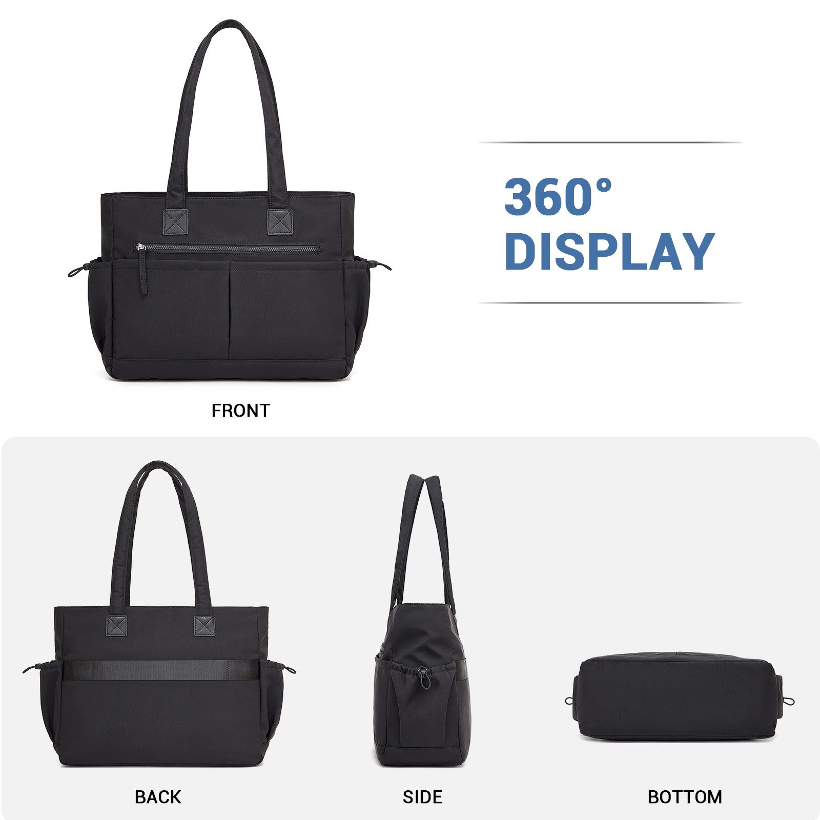 Miss Lulu Handtasche Wasserdichte Handtasche mit Laptopfach 15,6 Zoll & 10 Fächern