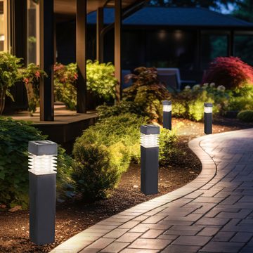 etc-shop LED Außen-Stehlampe, LED-Leuchtmittel fest verbaut, Warmweiß, Außenleuchten Gartenlampen Solarleuchten Stehlampen