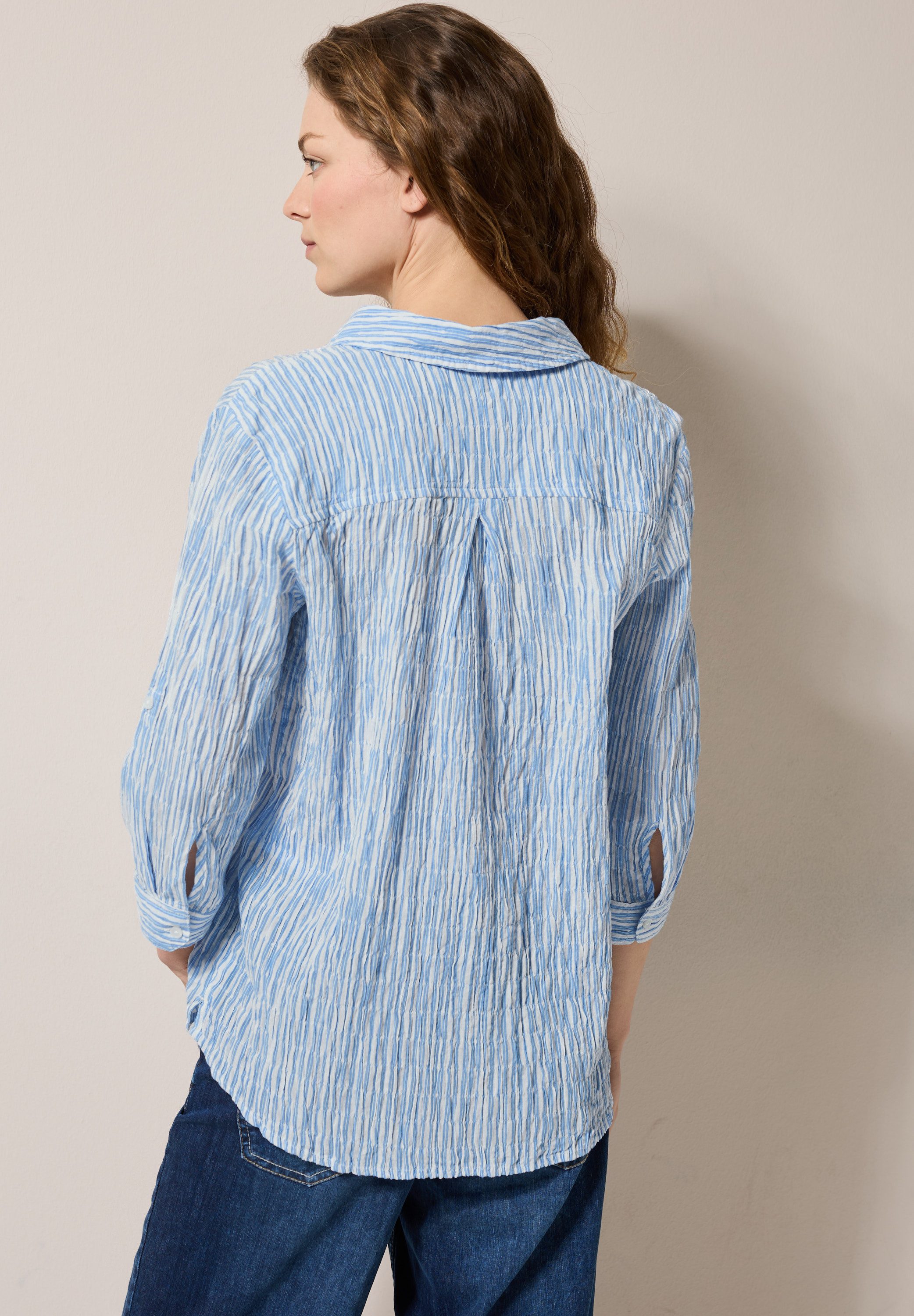 CECIL Klassische Bluse mit Streifen Seersucker günstig online kaufen