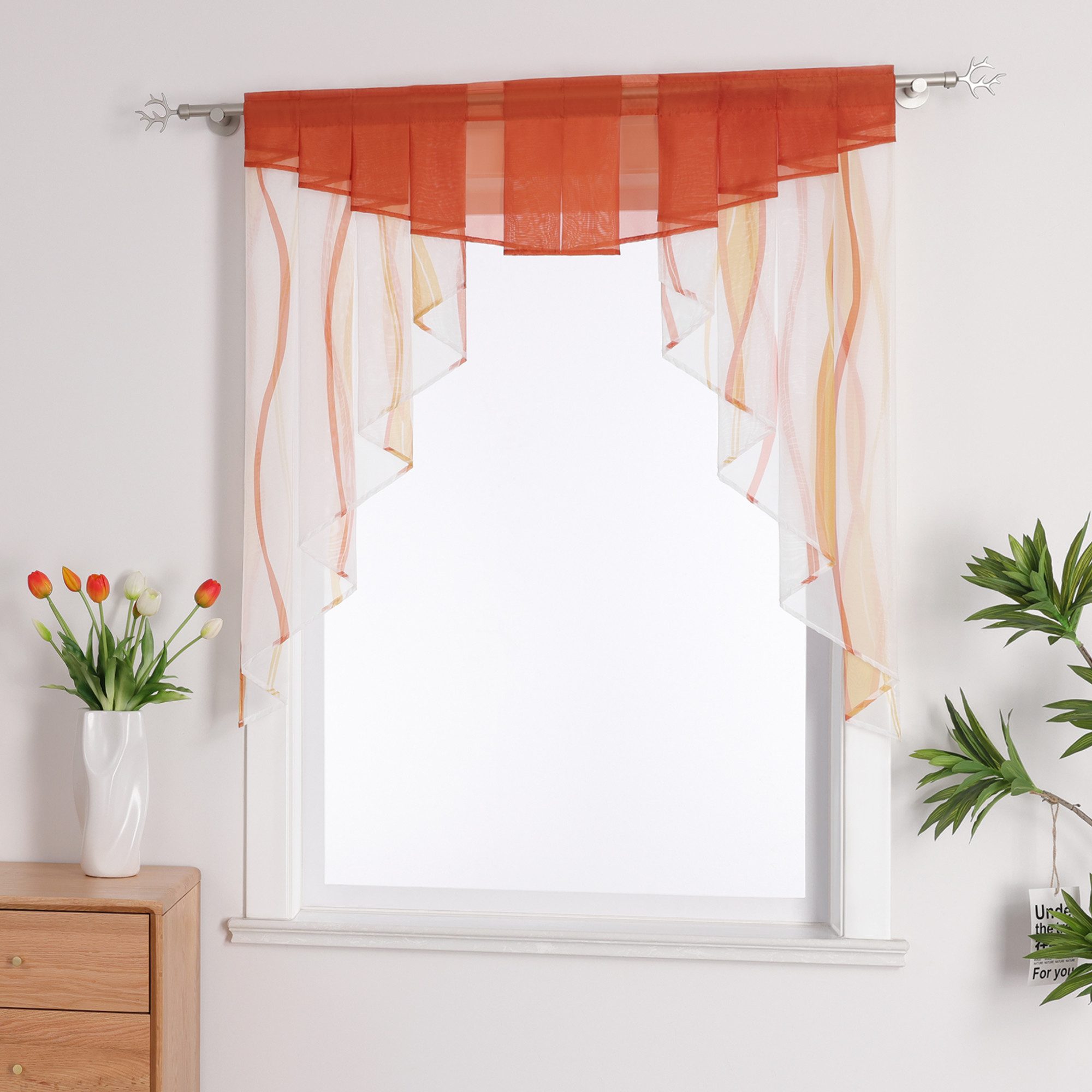 Joyswahl Scheibengardine (1 St), Stangendurchzug, transparent, Tunnelzug Vo günstig online kaufen