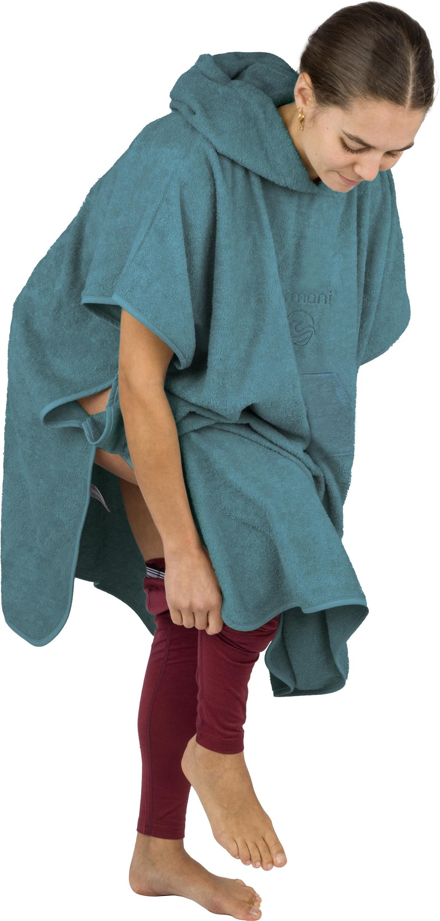 normani Badeponcho Badeponcho aus Bio-Baumwolle Sitra, Bio-Baumwolle, Kapuze, Schlupf, Strandponcho 90x105 cm aus 100 % Öko-Baumwolle mit Kapuze – Bild 3 von 5
