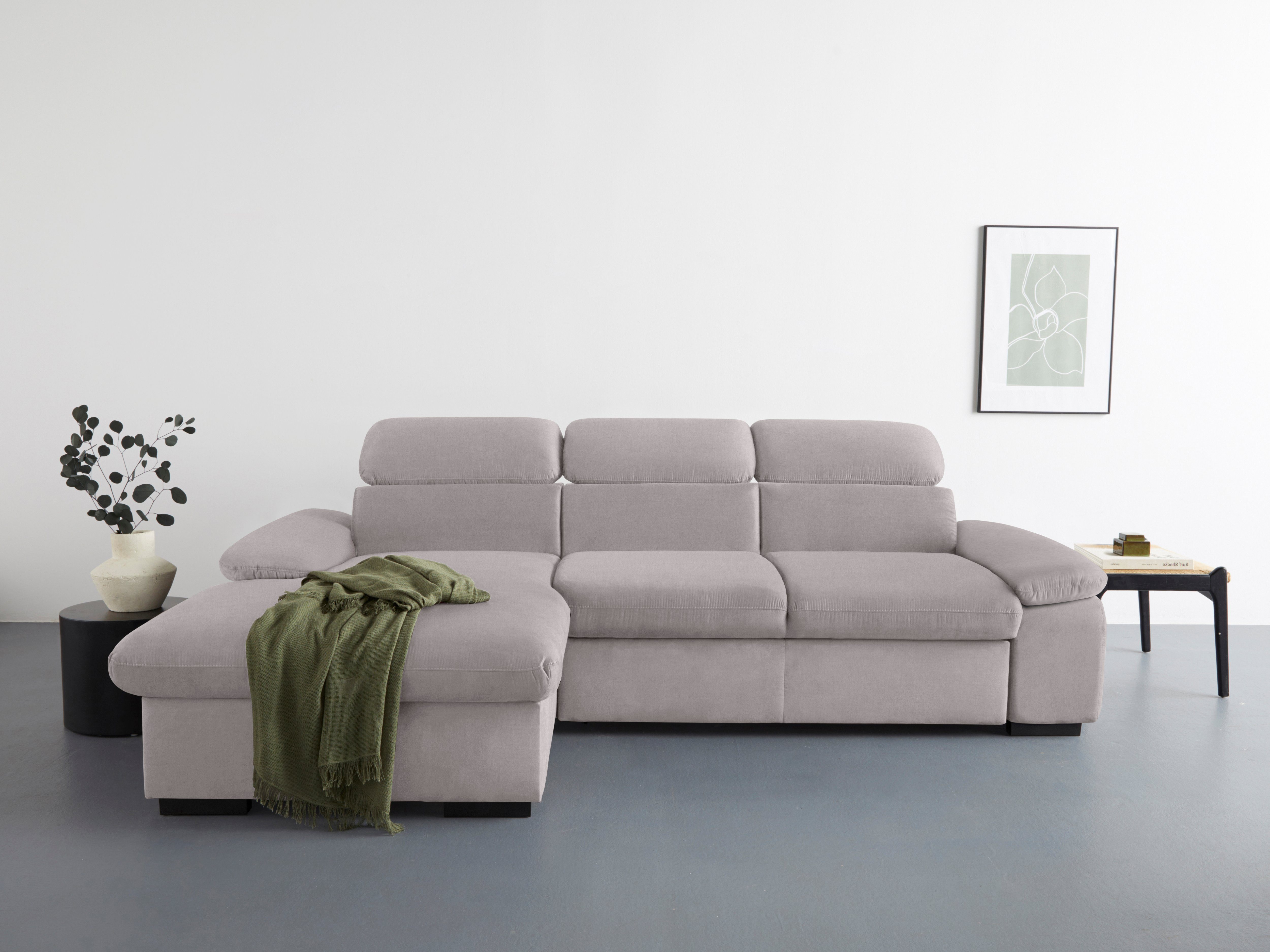 COTTA Ecksofa "Lola L-Form mit Kopfteilfunktion & Hocker", (Set, mit Hocker günstig online kaufen