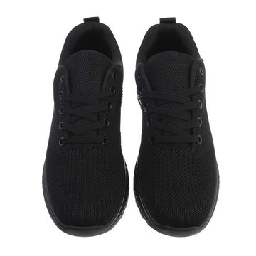 Ital-Design Herren Low-Top Freizeit Sneaker Flach Sneakers in Schwarz