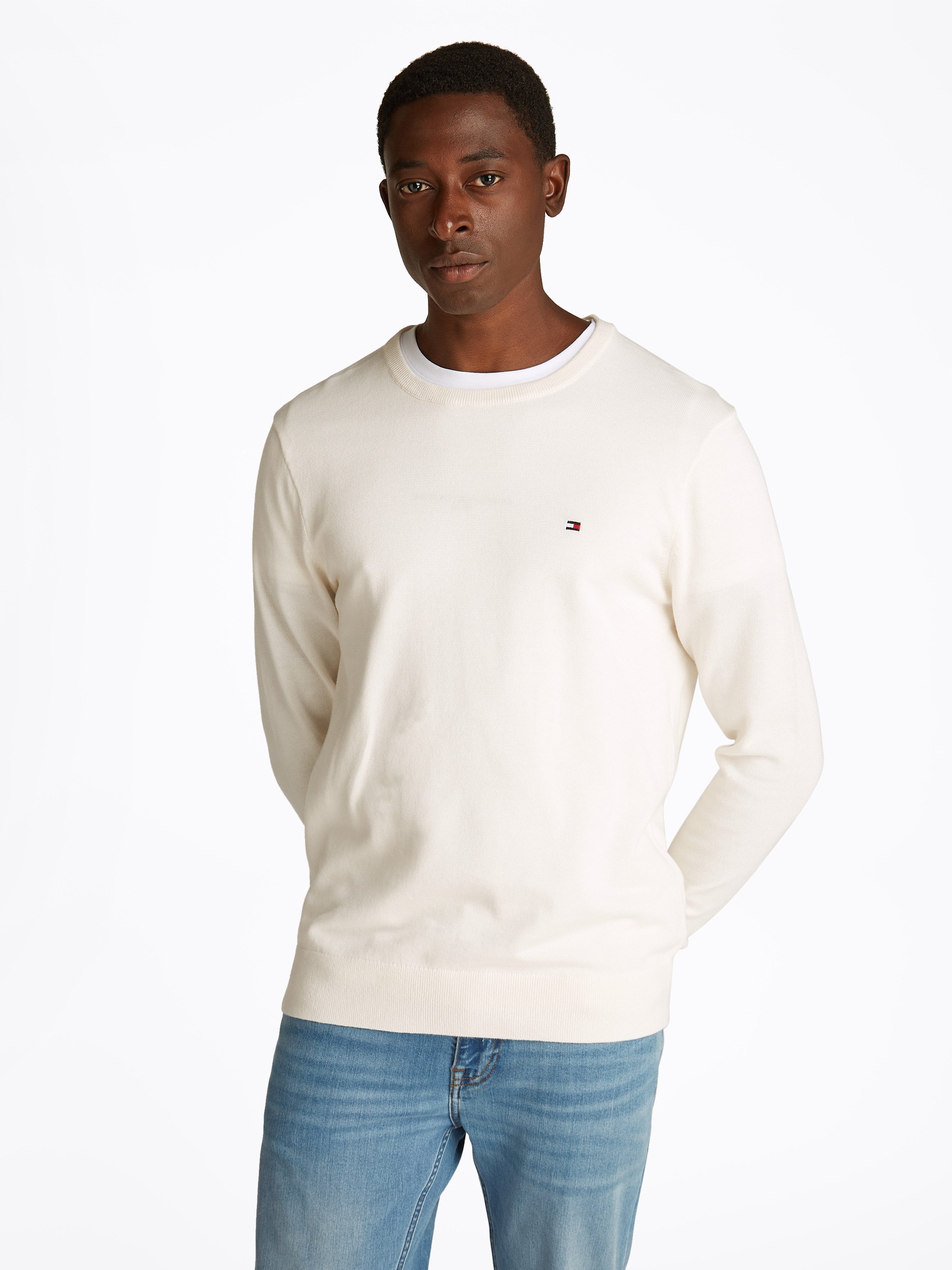 Tommy Hilfiger Rundhalspullover ESSENTIAL COTTON CREW NECK 100% Baumwolle C günstig online kaufen