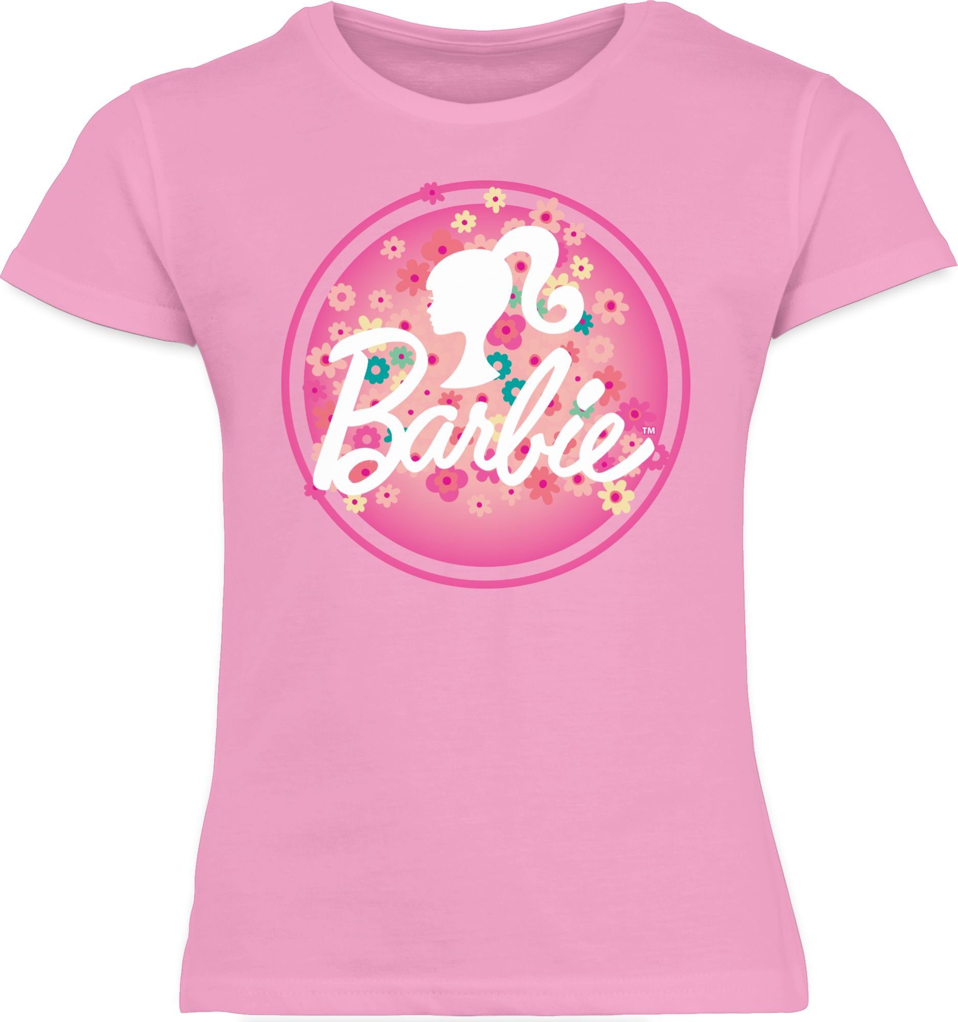 Blumen Shirtracer 1 T-Shirt Mädchen Barbie Logo Rosa Barbie