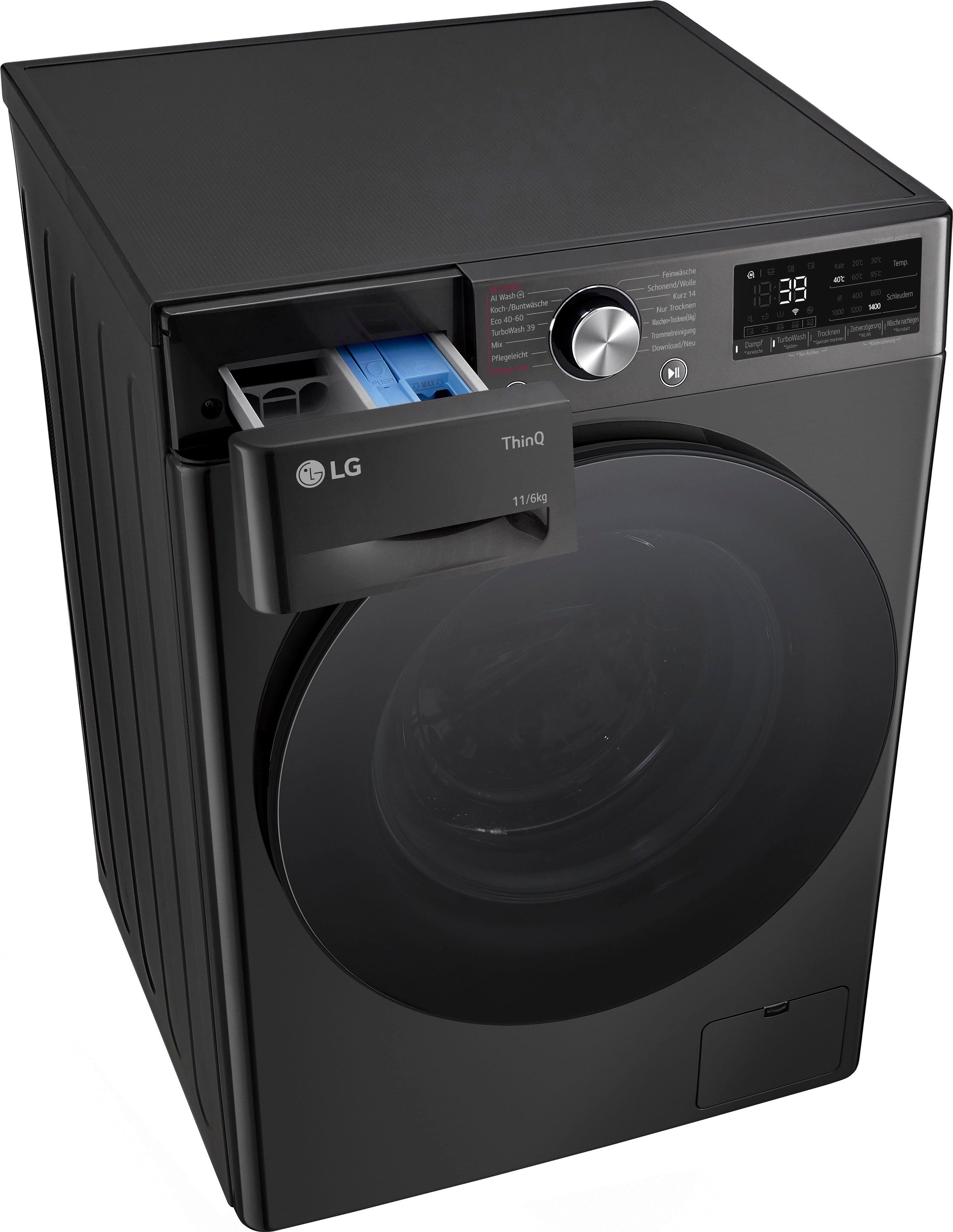LG Waschtrockner Serie 7 W4WR70E6YB, 11 kg, 6 kg, 1400 U/min, Steam-weniger Knitterfalten, bessere Hygiene – Bild 4 von 5