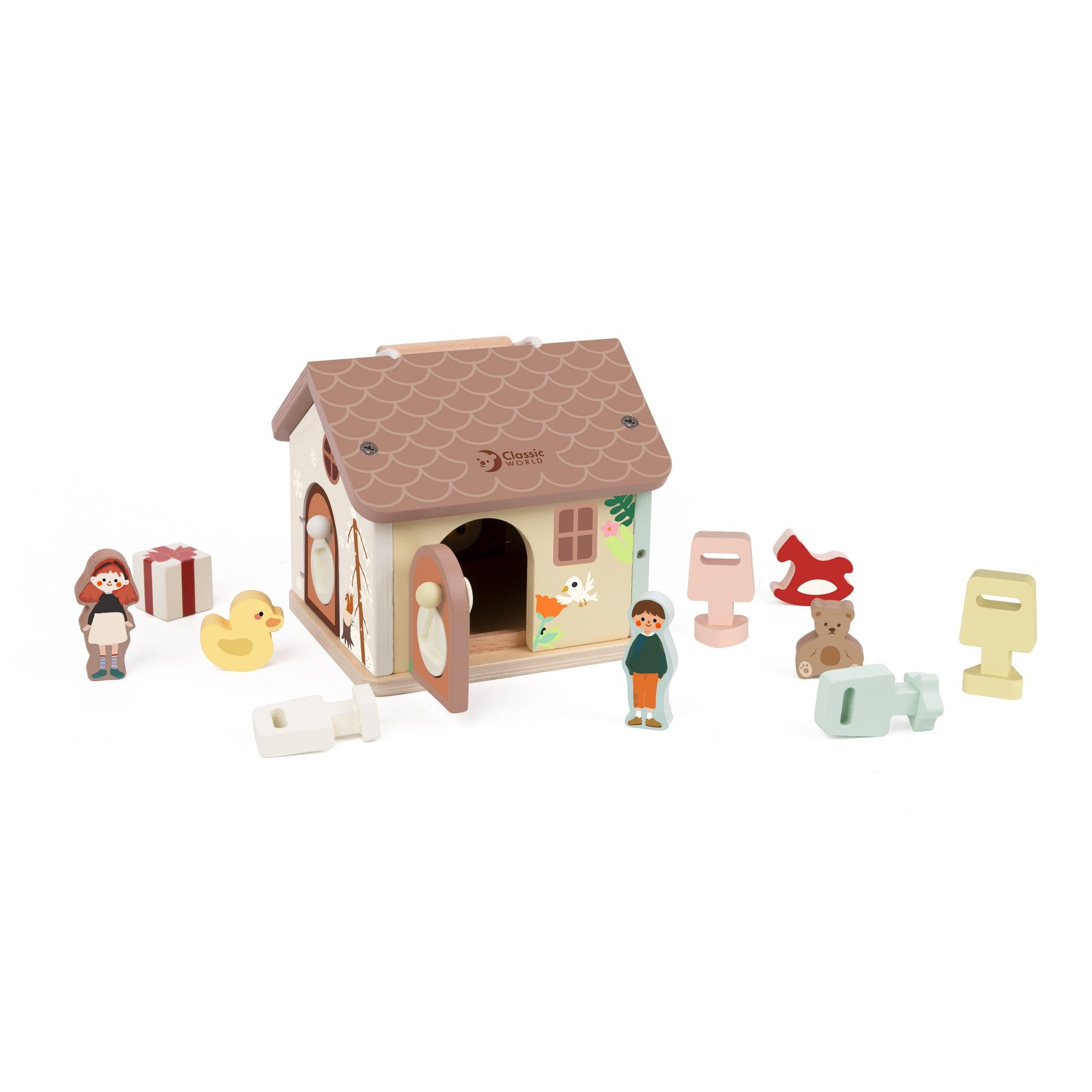 Classic World Куклыhaus Classic World - Abschließbares Holzhaus - 16,8x15x21,4cm +18M, (11-tlg)