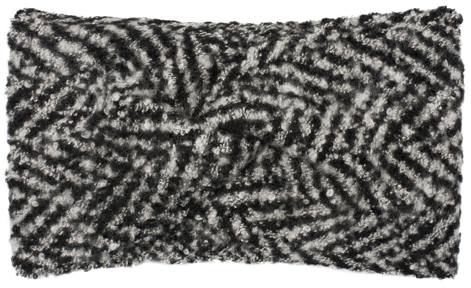 styleBREAKER Stirnband (1-St) Web Stirnband mit Zacken Muster und Twist Knoten Schwarz-Weiß