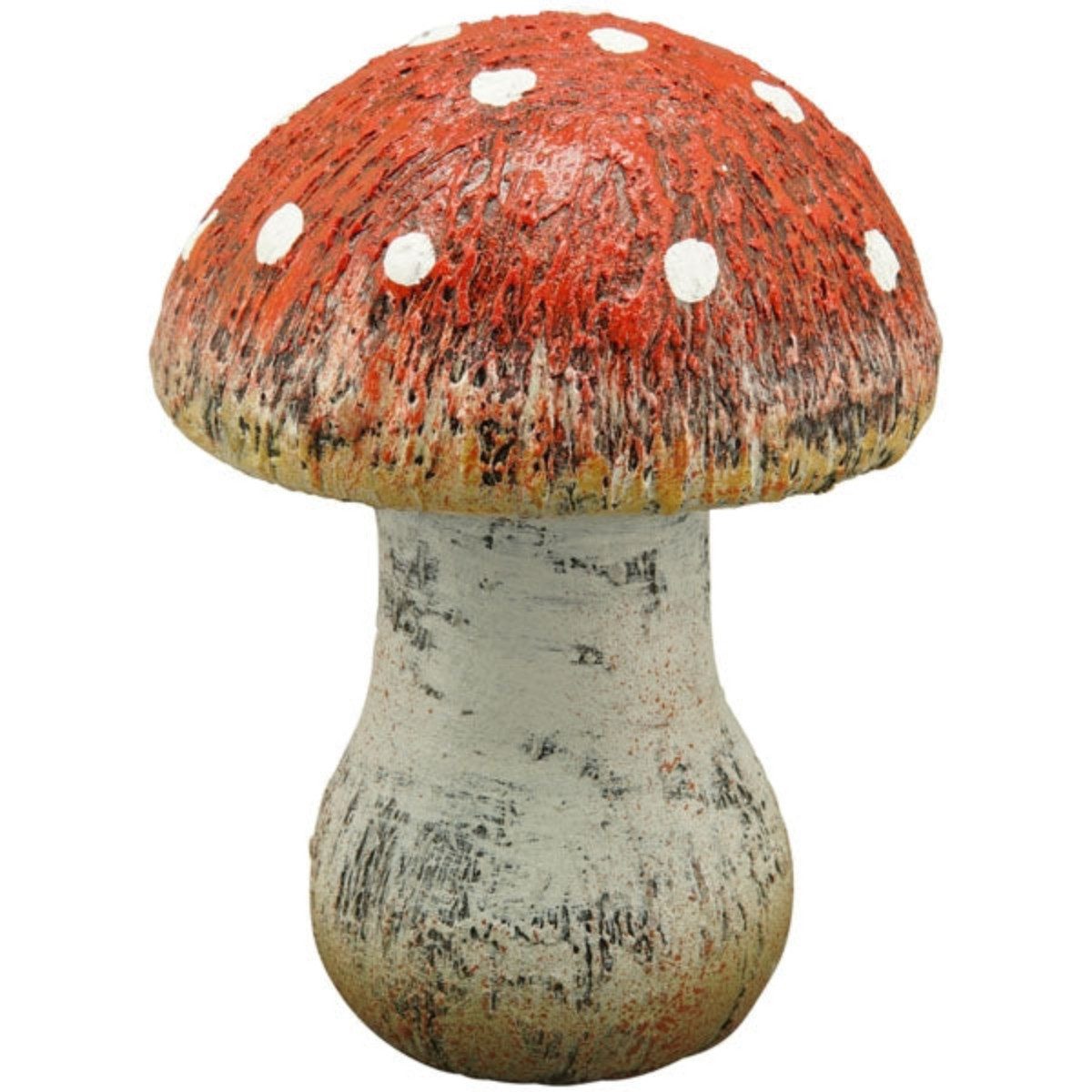 finehomegarden Dekofigur Pilz Keramik Garten Wald rot-natur Ø14cm H18cm Herbst Herbstdeko (1 St), Aufsteller Dekoration