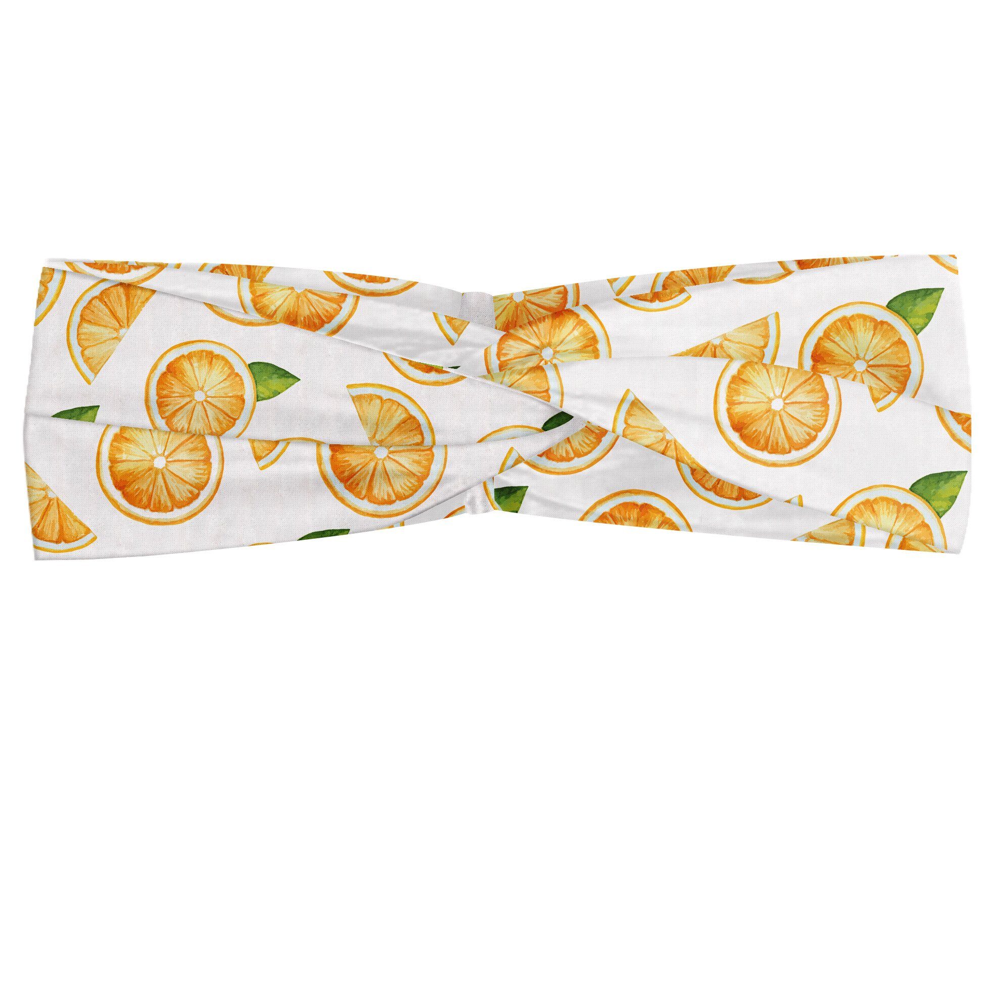 Stirnband Fruchtscheiben Elastisch Angenehme und Orange Abakuhaus Aquarell alltags accessories