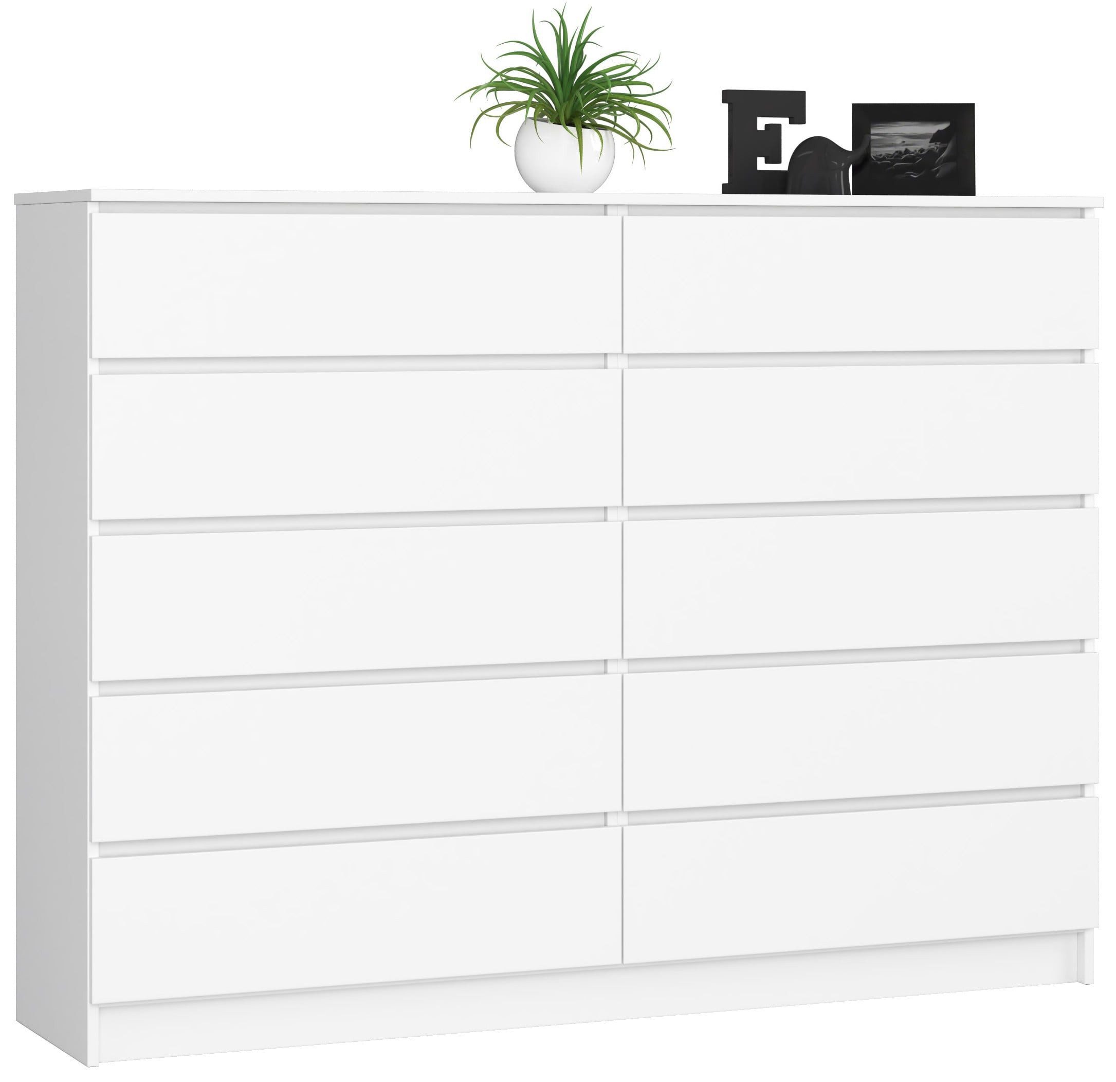 Raumhirsch Furniture Kommode mit 8 Schubladen 160 cm breit Holz Schrank, (viele Farbvarianten - Maße: 161 x 121 x 40 cm) - Hochwertig & stabil