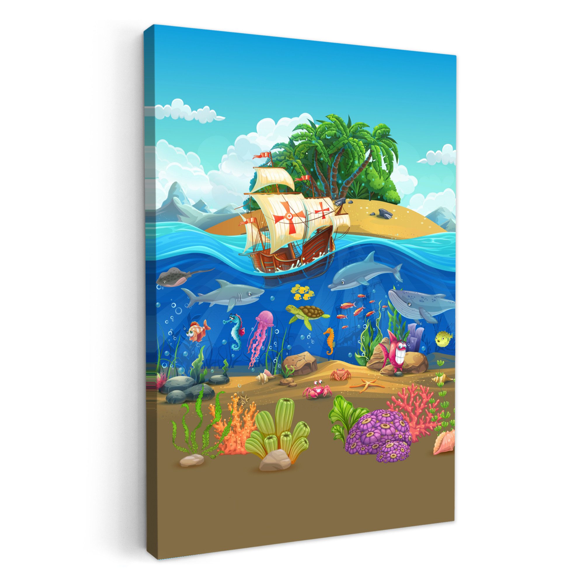 OneMillionCanvasses® Leinwandbild Piratenschiff - Unterwasser - günstig online kaufen