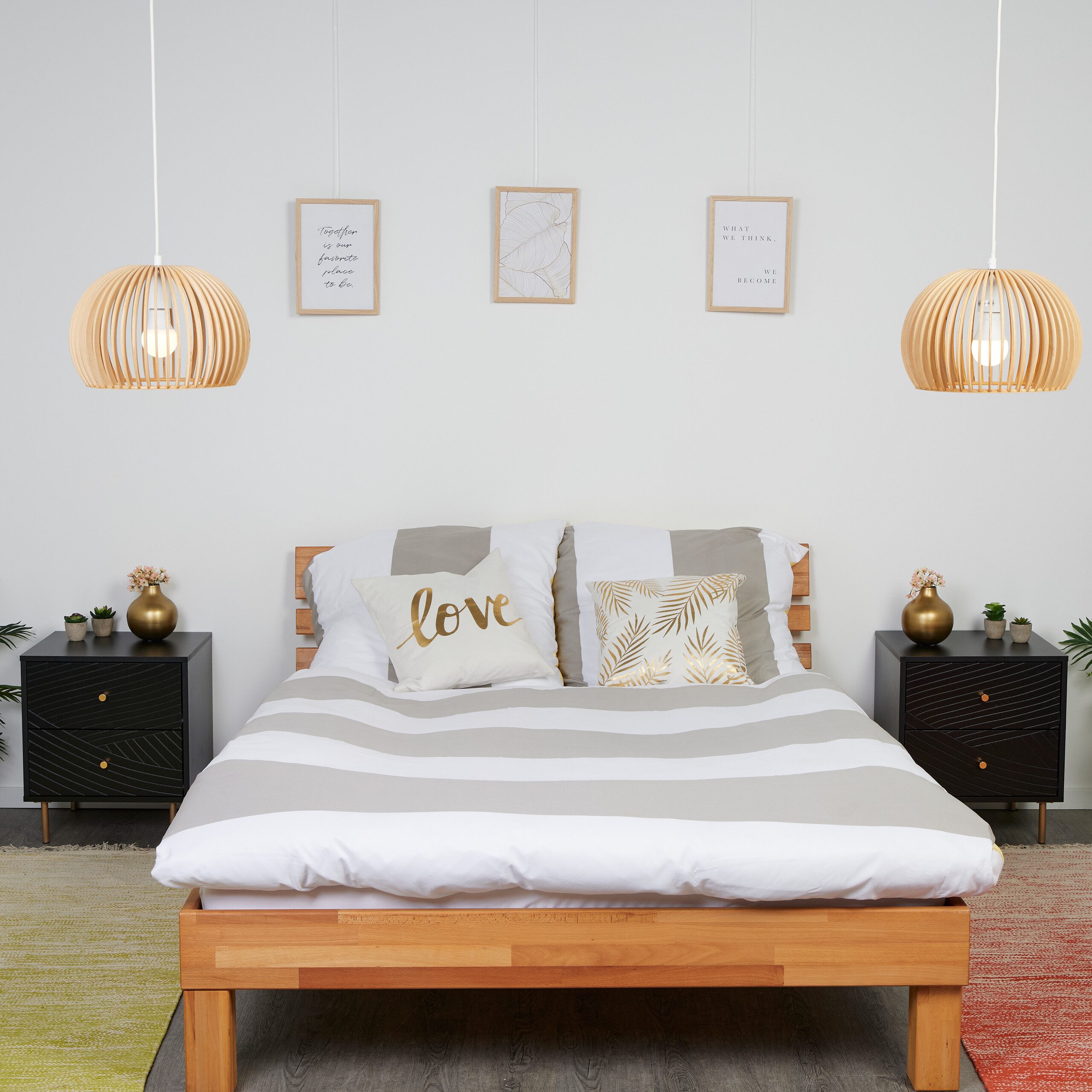relaxdays Nachttisch mit 2 Schublade, 1er Pack