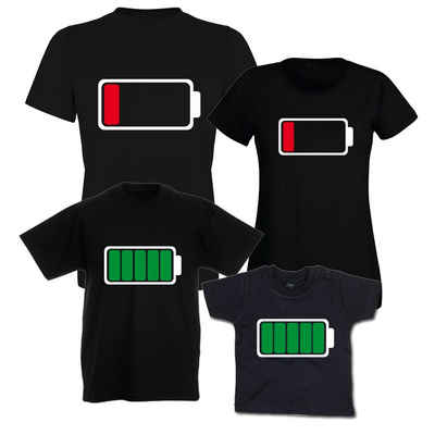 G-graphics T-Shirt Batterie leer & Batterie voll Vater, Mutter & Kind-Set zum selbst zusammenstellen, mit trendigem Frontprint, Aufdruck auf der Vorderseite, Spruch/Sprüche/Print/Motiv, für jung & alt