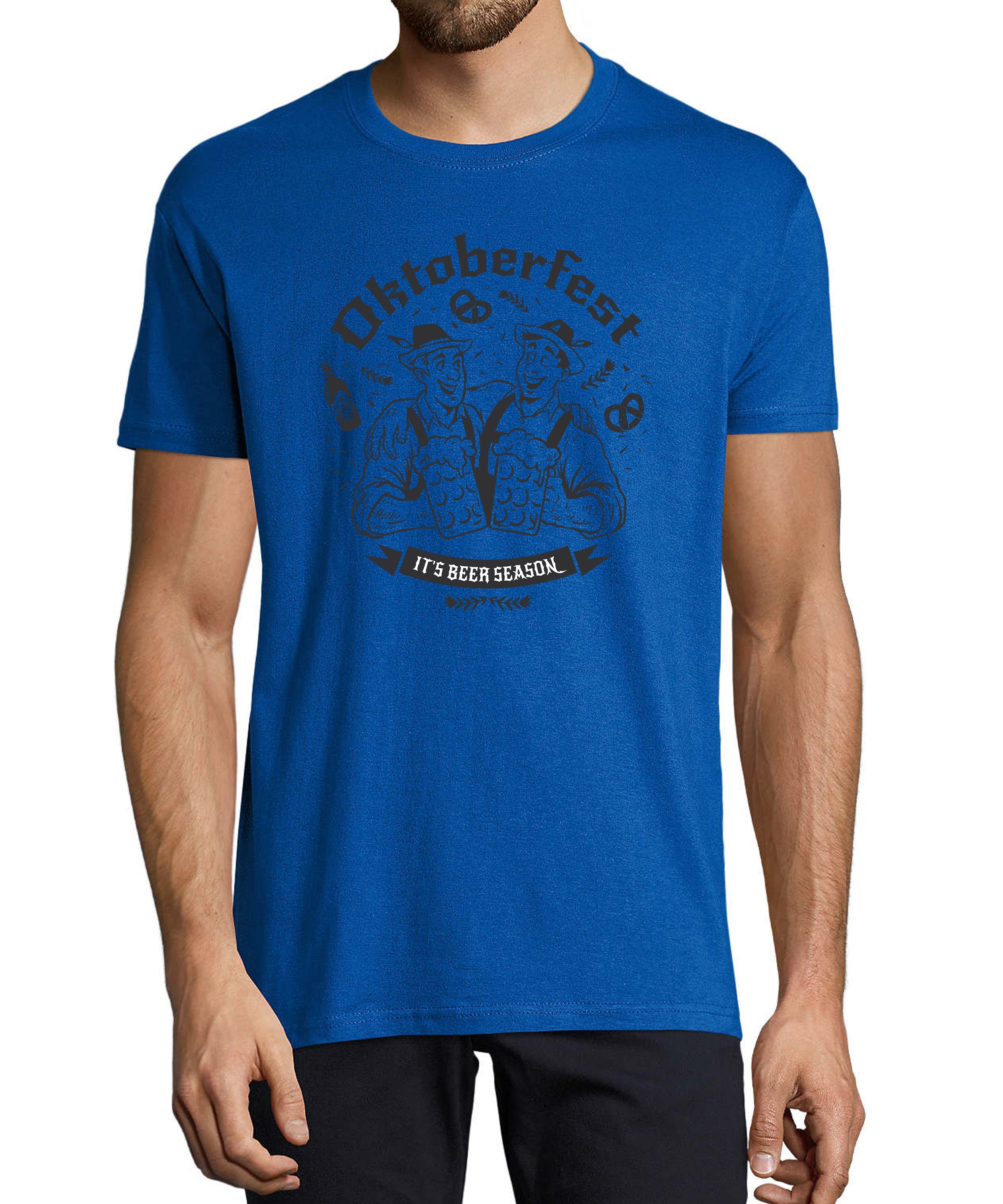 MyDesign24 T-Shirt Herren Fun Shirt - Trinkshirt Oktoberfest T-Shirt It´s Beer Season Baumwollshirt mit Aufdruck Regular Fit, i324 royal blau
