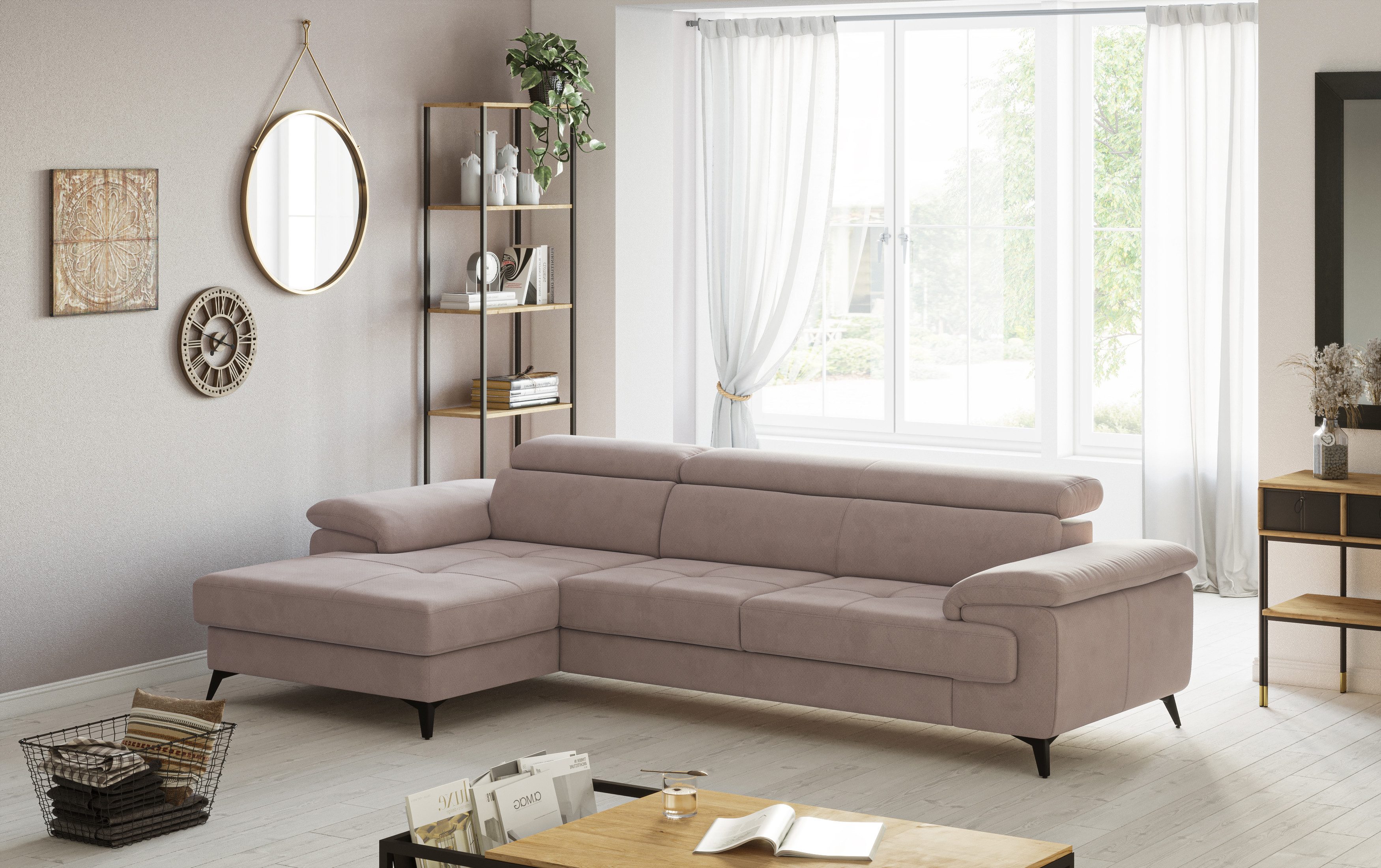 COTTA Ecksofa Astra L-Form, B: 300 cm, mit Kopfteilverstellung, optional Bettfunktion & Bettkasten