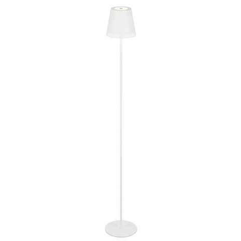 Briloner Leuchten LED Außen-Stehlampe 1438016, dimmbar, höhenverstellbar, Touch, USB-C Aufladung, Akku, LED fest verbaut, Warmweiß, Stehleuchte, 130 x 19 cm, Weiß, 3,5W, Spritzwasserschutz, Wohnzimmer