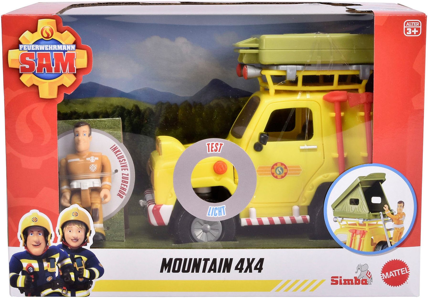 SIMBA Spielzeug-Auto Feuerwehrmann Sam Geländewagen mit Dachzelt, mit Licht günstig online kaufen