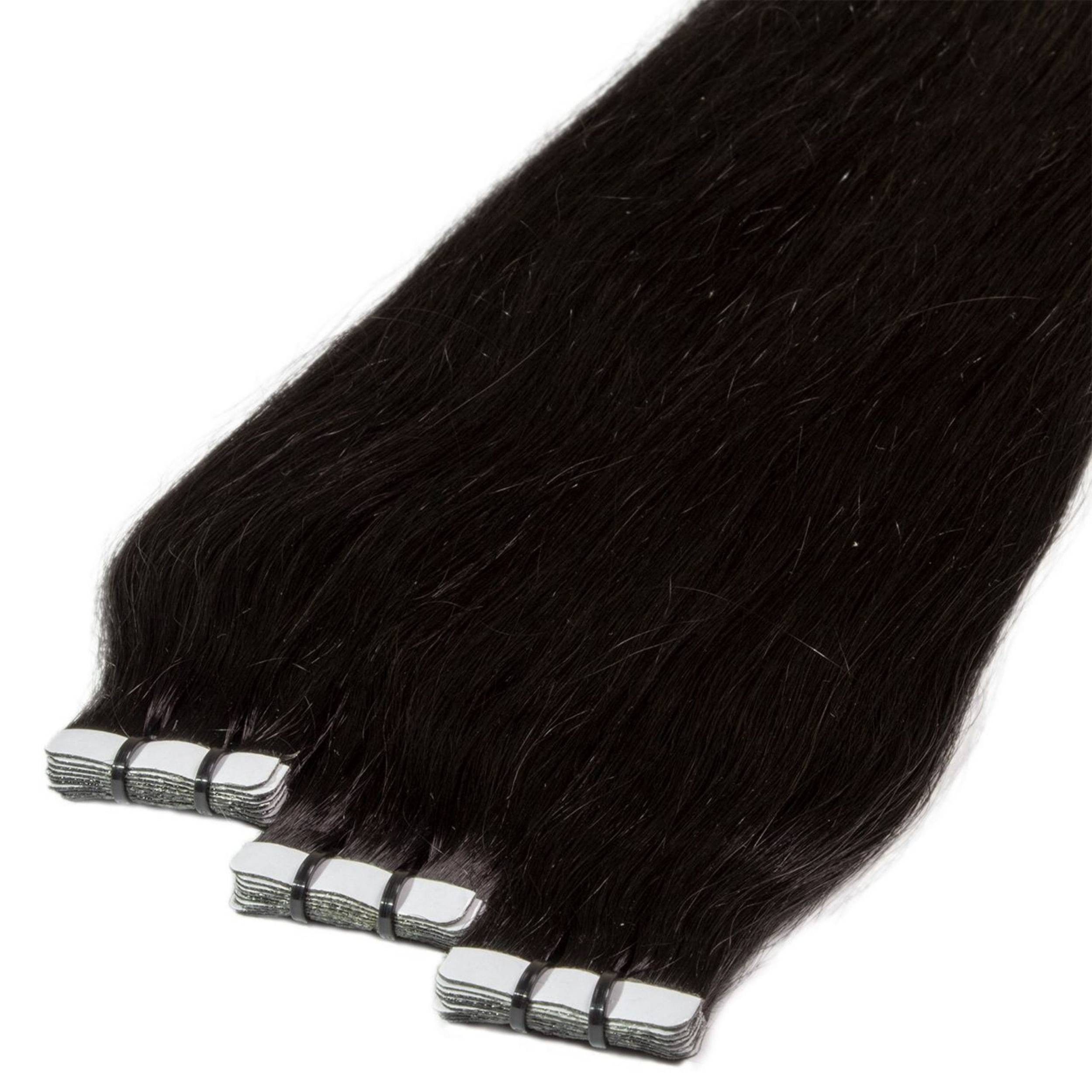 hair2heart Echthaar-Extension Premium Tape Extensions #2/0 Schwarz 60cm