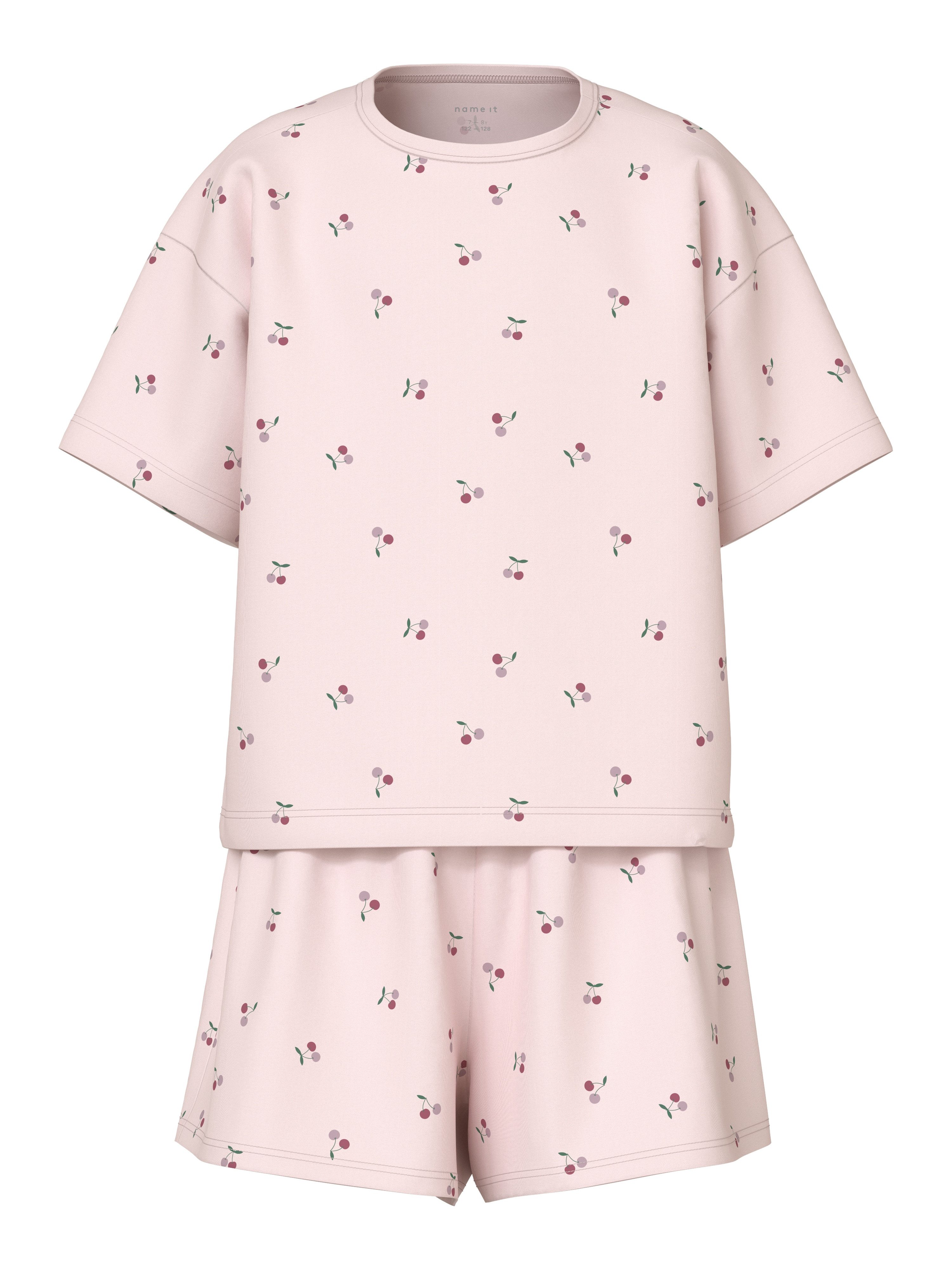 Name It Schlafanzug NKFNIGHTSET BOXY CHERRY NOOS (Set) Baumwollmischung, Allover Druck