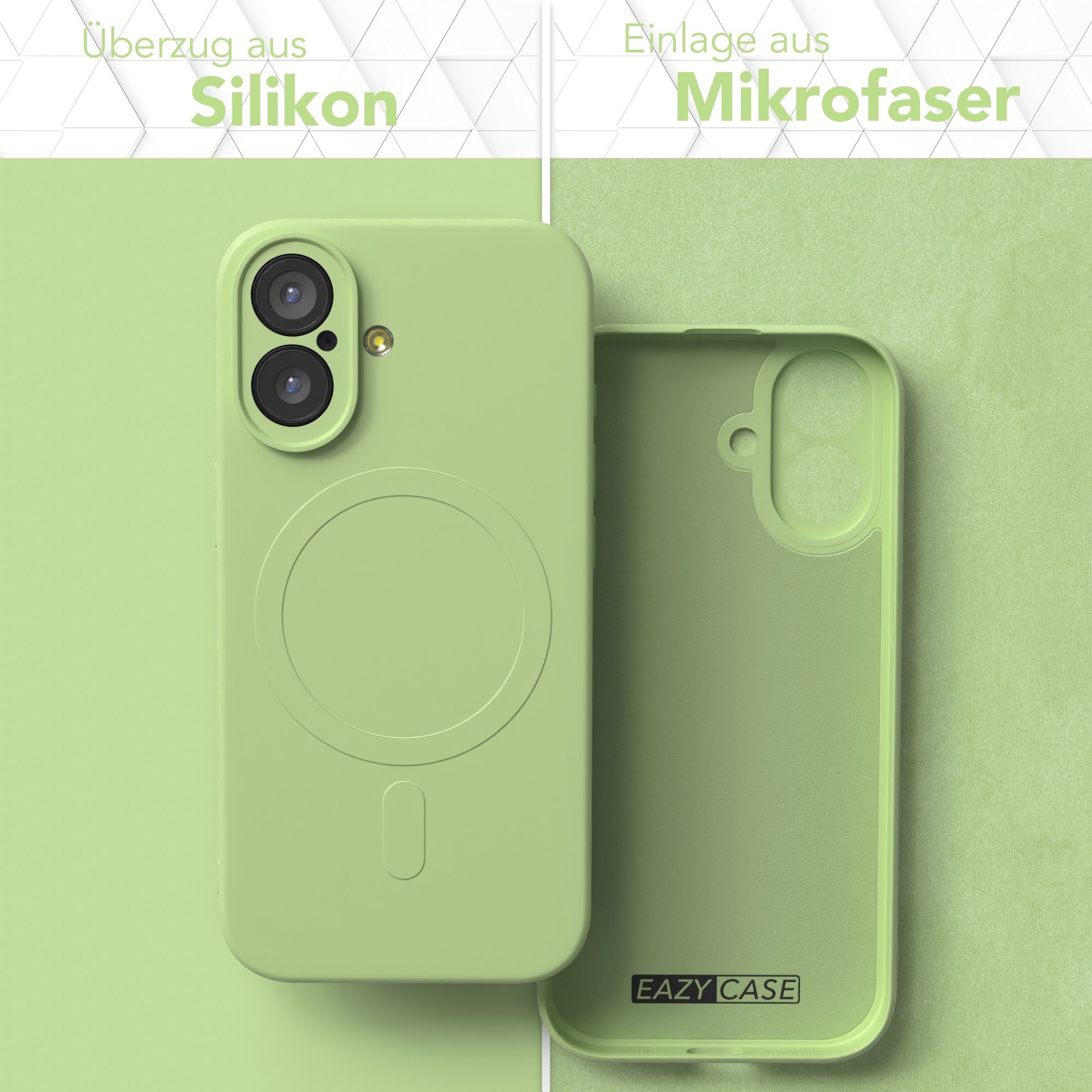 EAZY CASE Handyhülle für Apple iPhone 17 Hülle Silikon 6,3 Zoll, Schutzhülle MagSafe kompatibel Anti-Slip Oberfläche kratzfest Grün