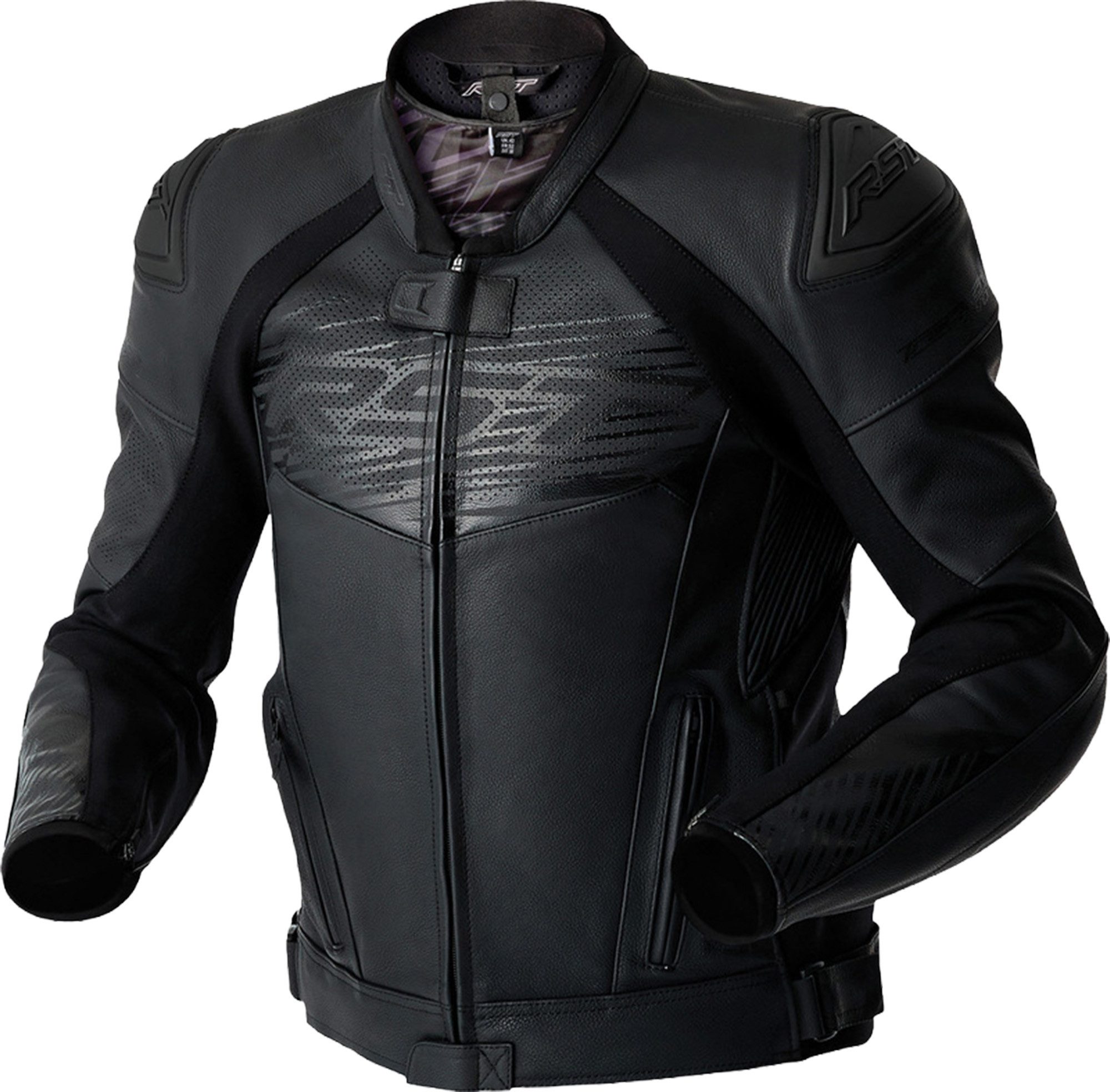 RST Motorradjacke Tractech Evo D3O Motorrad Lederjacke Verbindungsreißverschluss,Ellenbogenprotektoren enthalten,Schulte