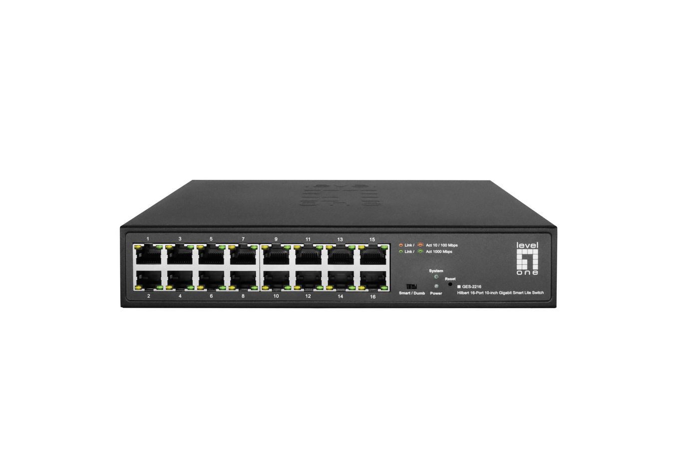 LEVELONE Switch 16x GE GES-2216 Hilbert 10 Netzwerk-Switch
