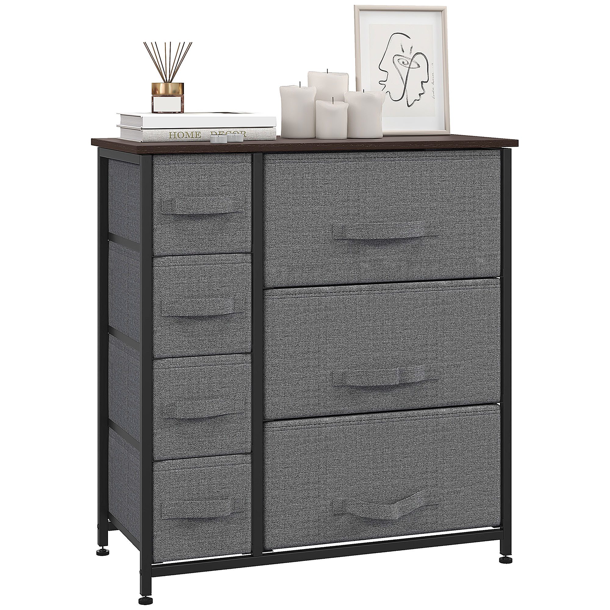 furnicato Kommode Praktisches Sideboard Dunkelgrau B63,5 x T30 x H71 cm (1 St)
