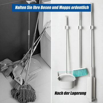 Klebeträger 4 Stück Besenhalterung Wand Gerätehalter Besenmopphalter Organizer, Lubgitsr, (4-tlg)