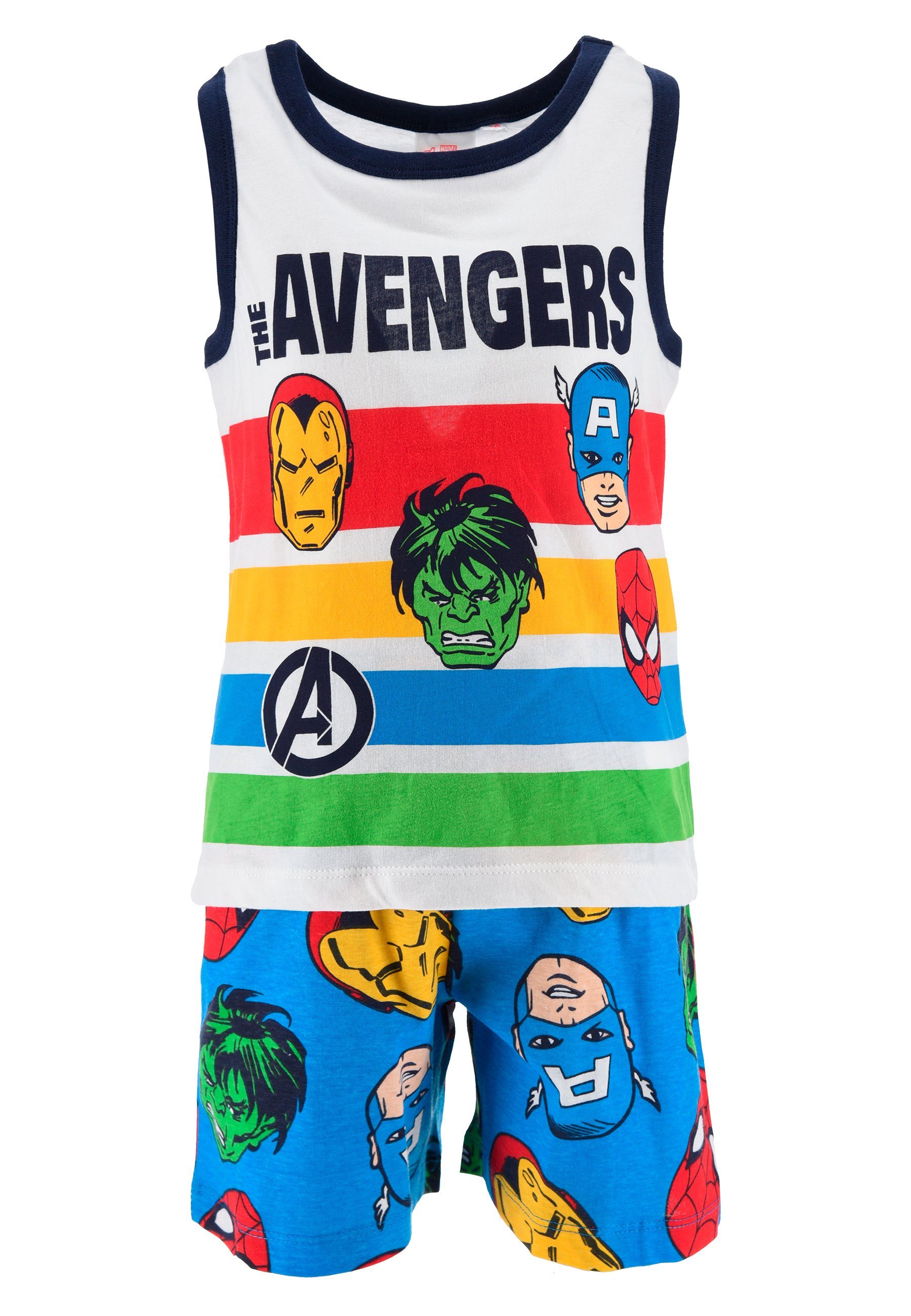 The AVENGERS Shorty Iron Man Hulk Captain America Kinder Jungen Pyjama Schlaf-Set (2 tlg)