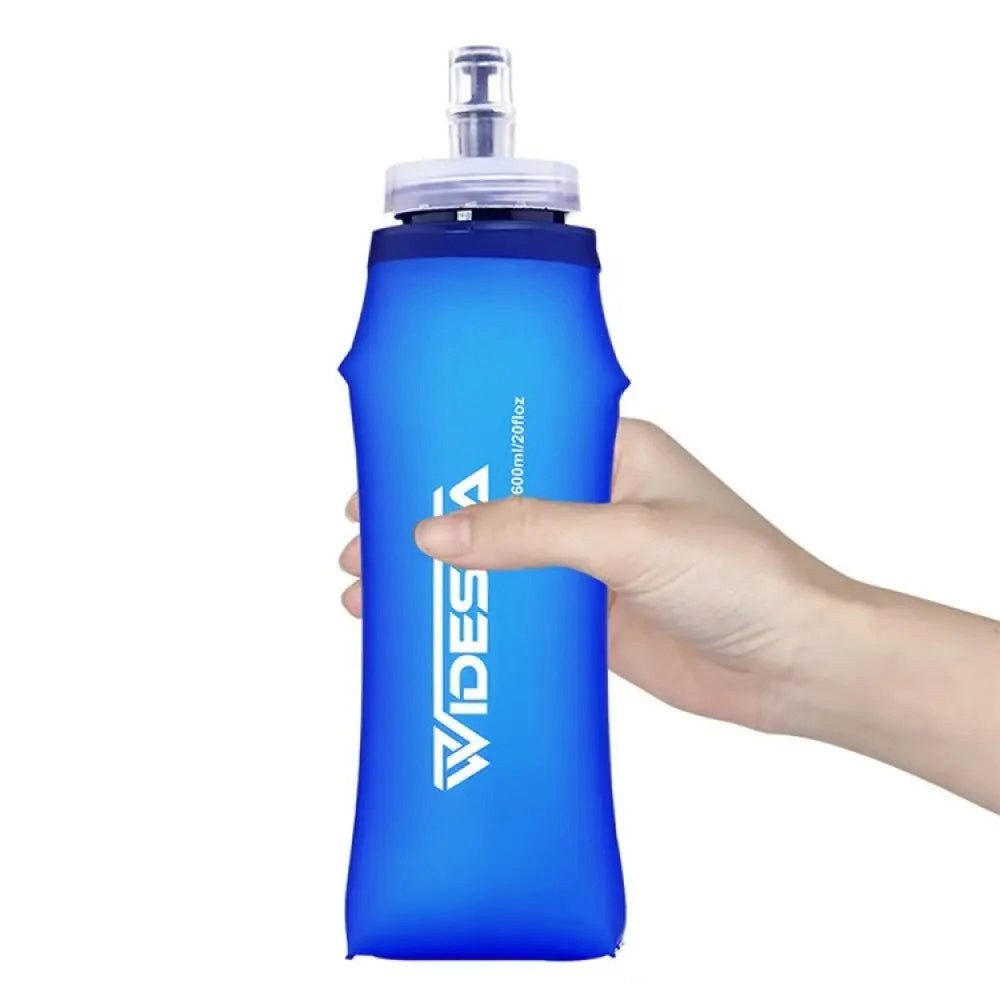 Sport-Knight® Trinkflasche Faltbare Trinkflasche 600 ml, BPA-frei – aus TPU für Wandern, Festival