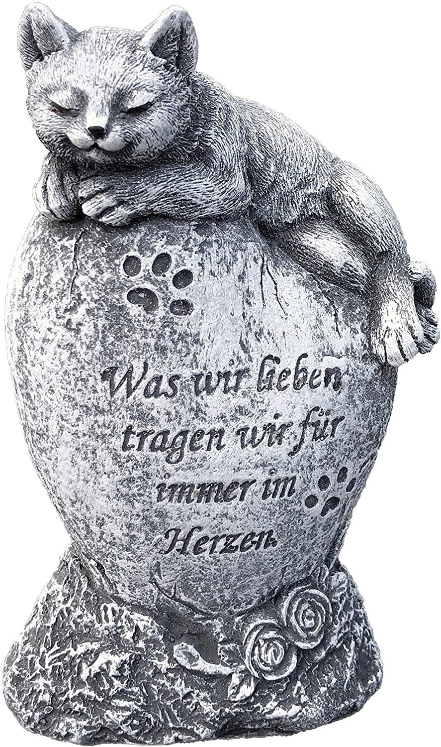Stone and Style Gartenfigur Grabstein Katze Was wir lieben tragen.. frostfe günstig online kaufen