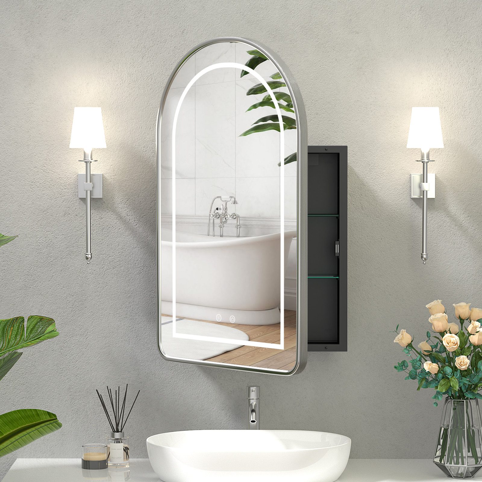 radelldar Spiegelschrank Montagefrei Metall Feuchtigkeitsschutz,80x13x50cm günstig online kaufen