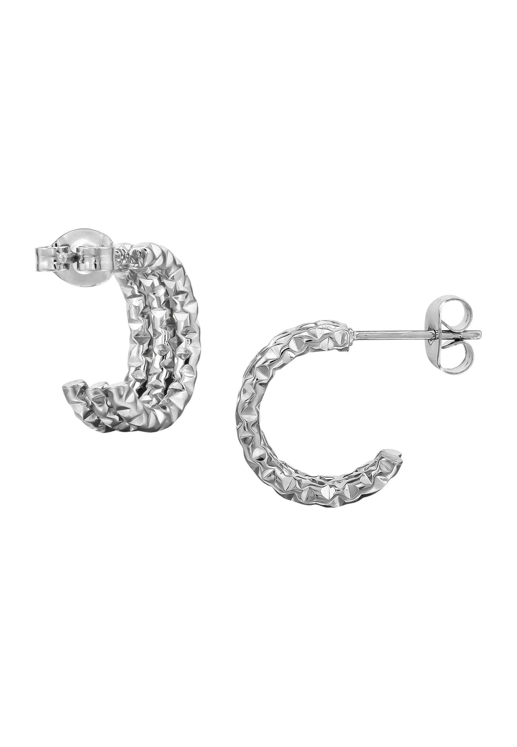 Diademita Paar Ohrstecker Ohrstecker mit Drei Linien/Stäben und Diamantschliff aus Edelstahl (Set)