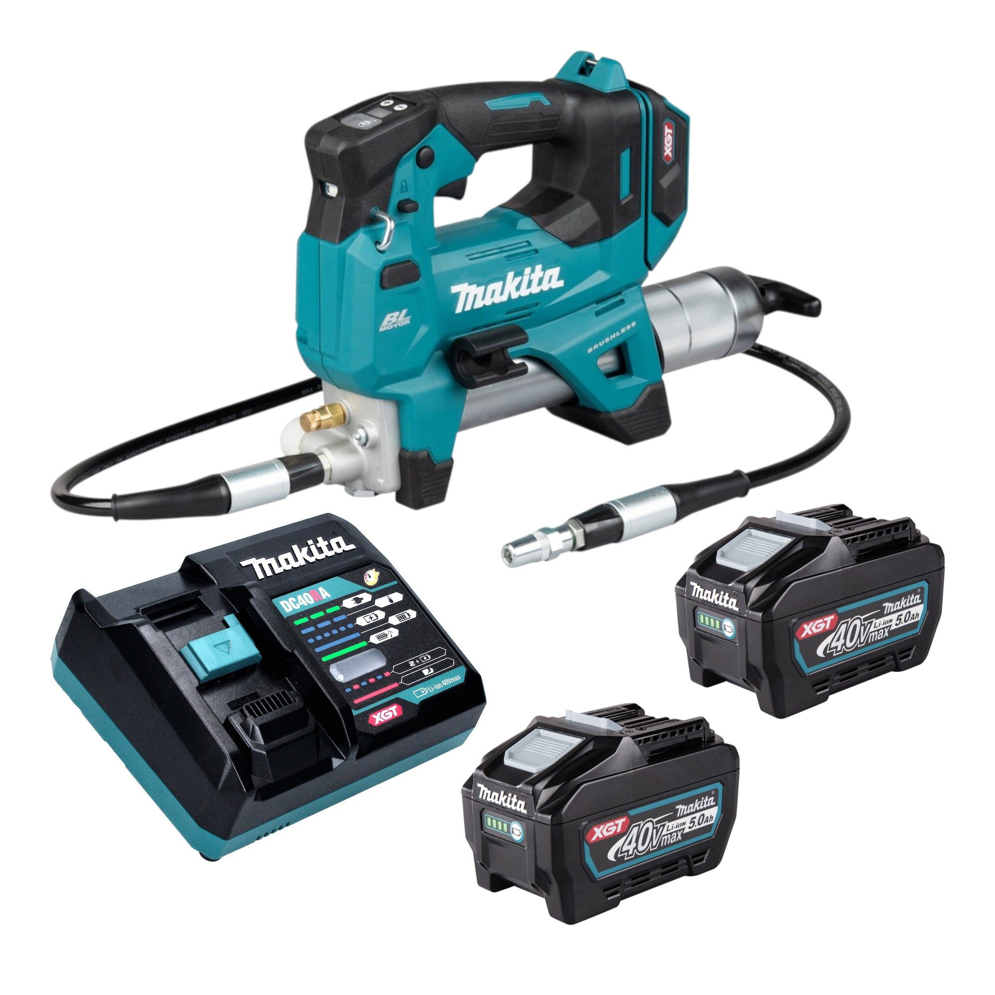 Makita Werkstattpresse GP 001 GT201 Akku Fettpresse 40 V max. 690 bar Brushless