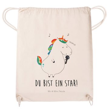 Mr. & Mrs. Panda Sporttasche Einhorn Sänger - Transparent - Geschenk, Fest, Stoffbeutel, Tasche, U (1-tlg), Pandacharme