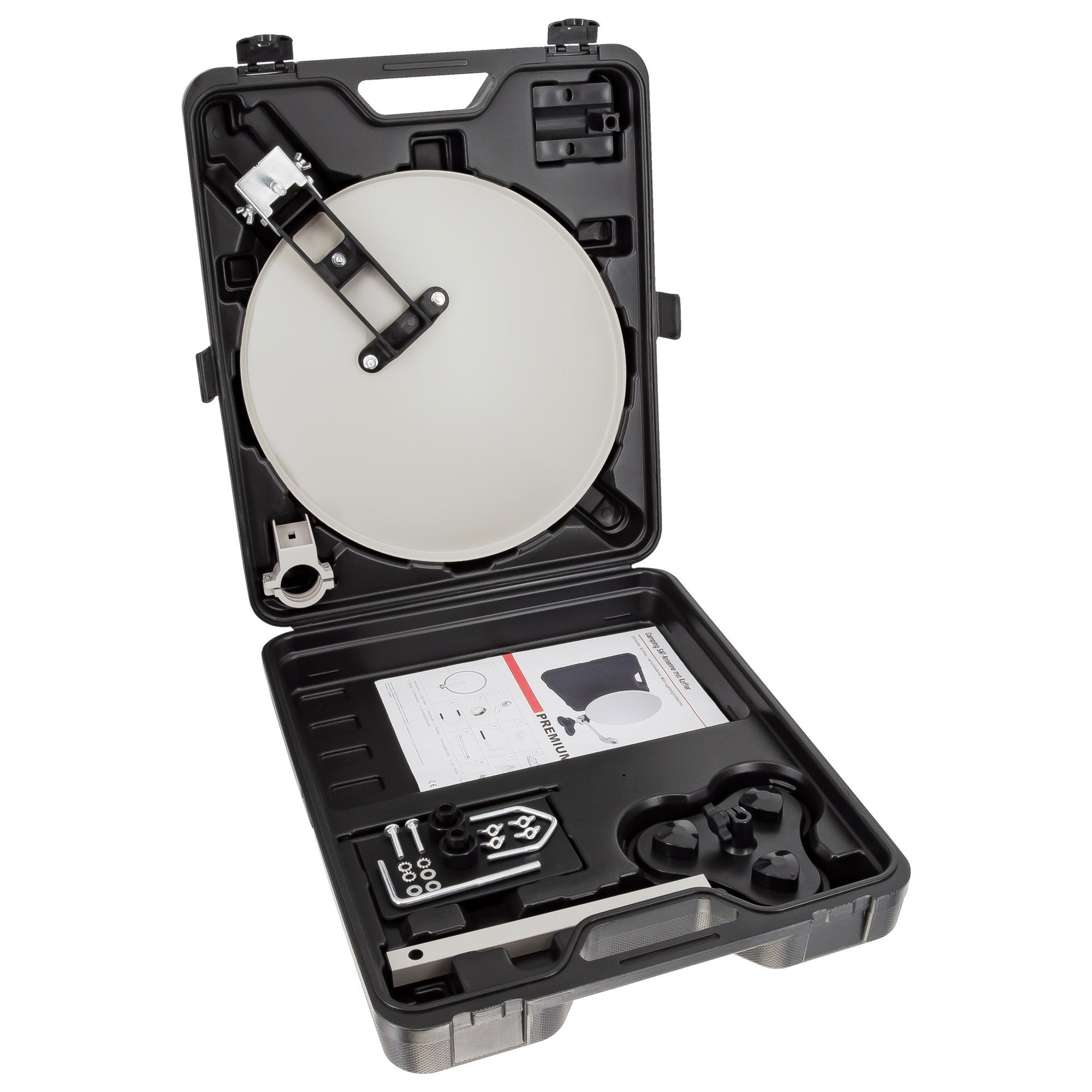 Camping SAT Anlage Antenne Standfuß Masthalter Tischhalter im Koffer SAT-Antenne