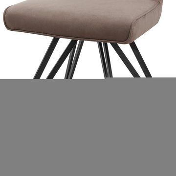 Lomadox Polsterstuhl AMSTERDAM-119, Esszimmerstuhl Stuhl Esszimmer Taupe Kunstleder drehbar 48x93x60cm