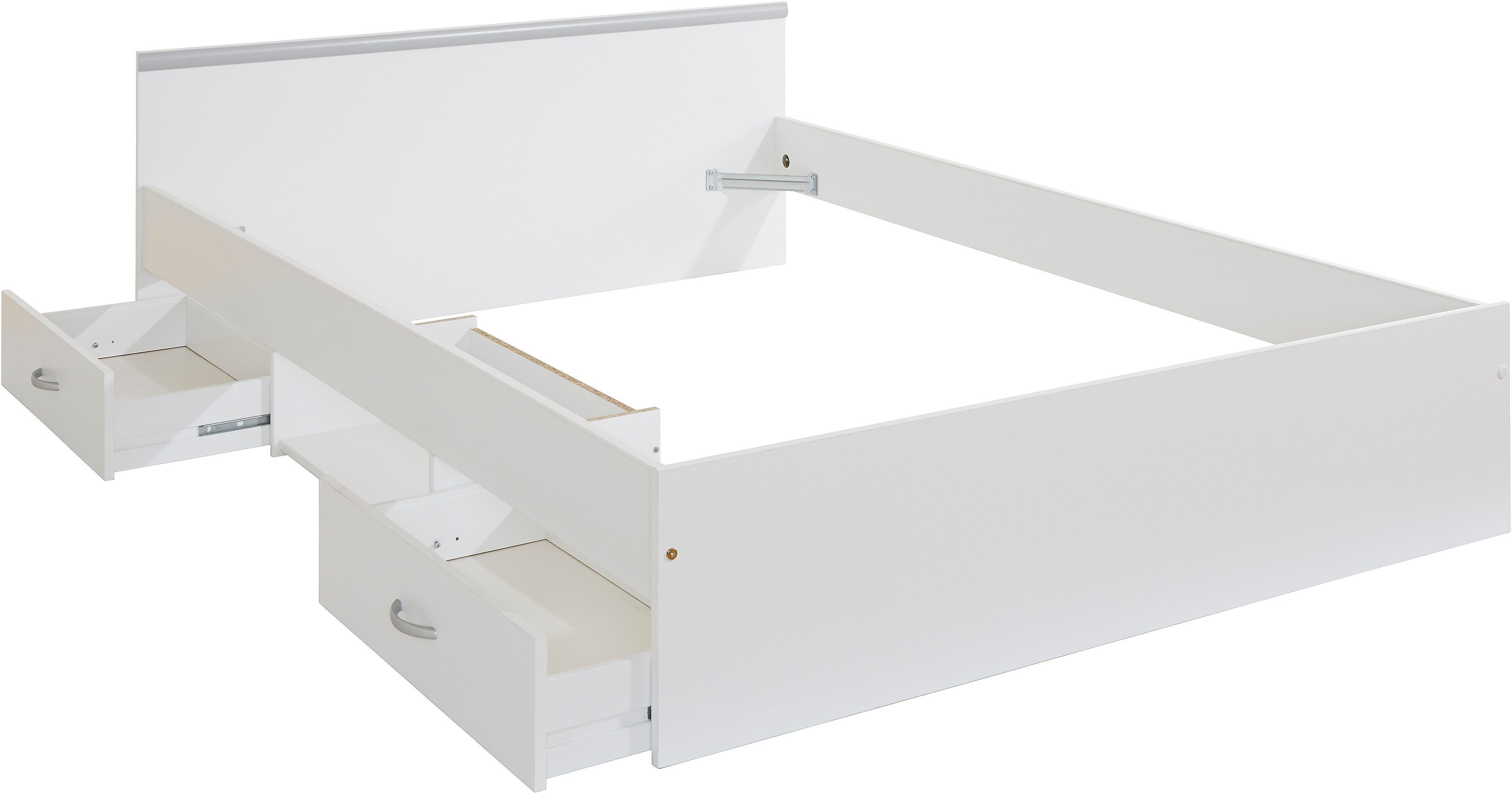 Parisot Funktionsbett Stauraumbett, TOPSELLER, in 2 Breiten, pflegeleichte Kunststoffoberfläche, mit extra Stauraum