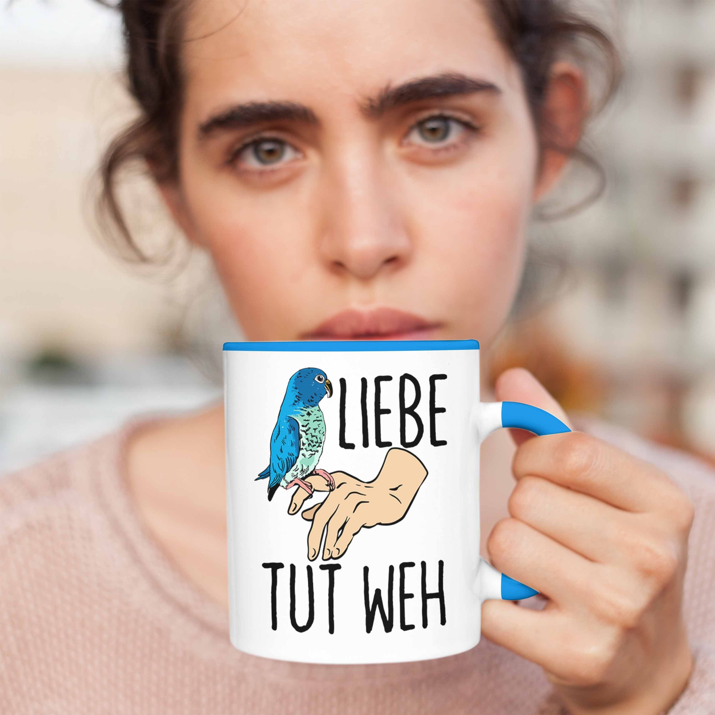 für Wellensittich-Tasse Geschenk Wellensittich-Besitzer Blau Trendation Lustige Tasse Liebe