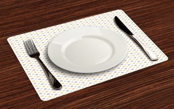 Platzset, Waschbare Stoff Esszimmer Küche Tischdekorations Digitaldruck, Abakuhaus, (4-teilig, 4 Teilig-St., Set aus 4x), Retro Große Kleine Shabby-Punkte