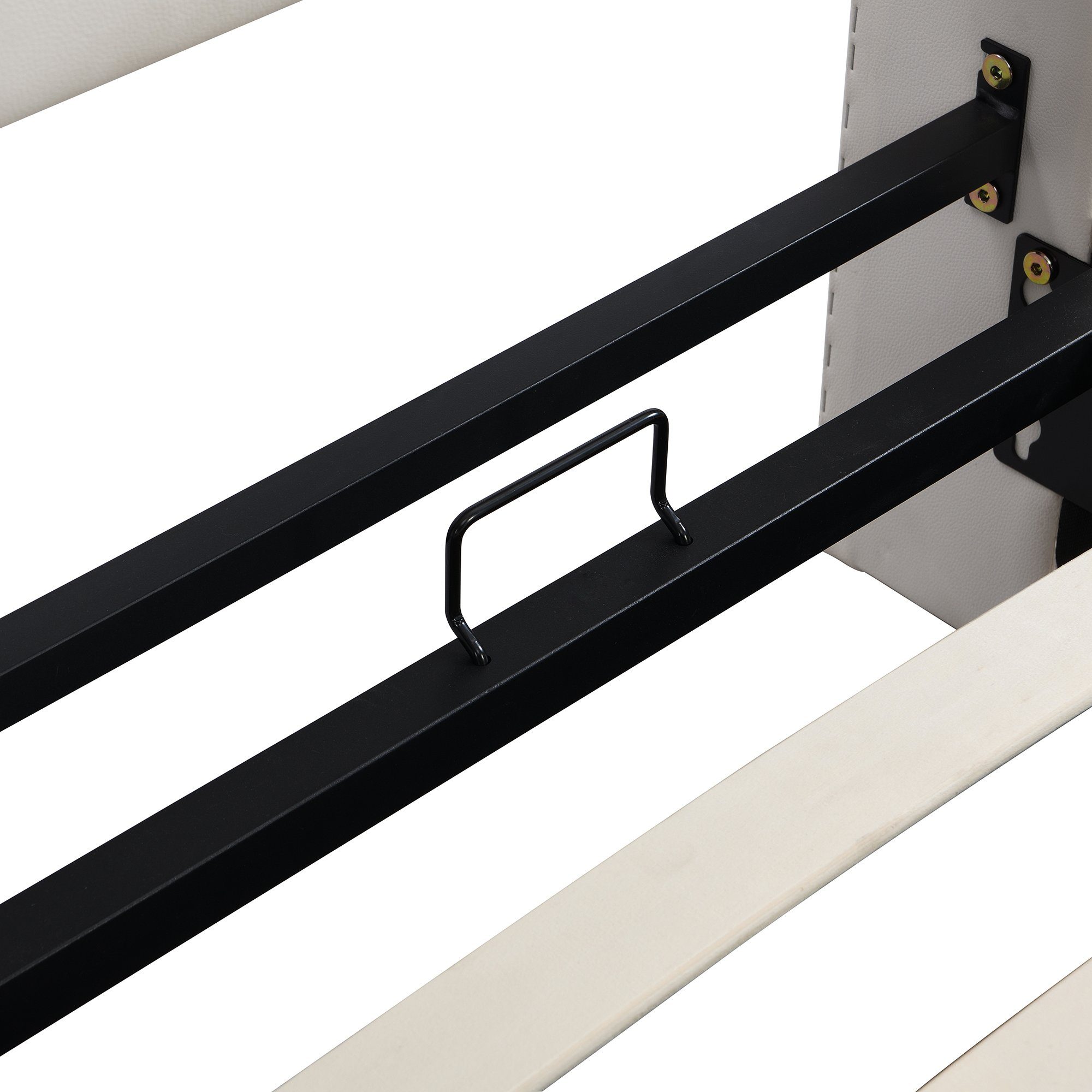 Boxspringbett (Doppelbett 140 x 200 cm mit Lattenrost und LED Beleuchtung), Polsterbett inkl. Hydraulisch anhebbarer Bettstauraum, Kunstleder