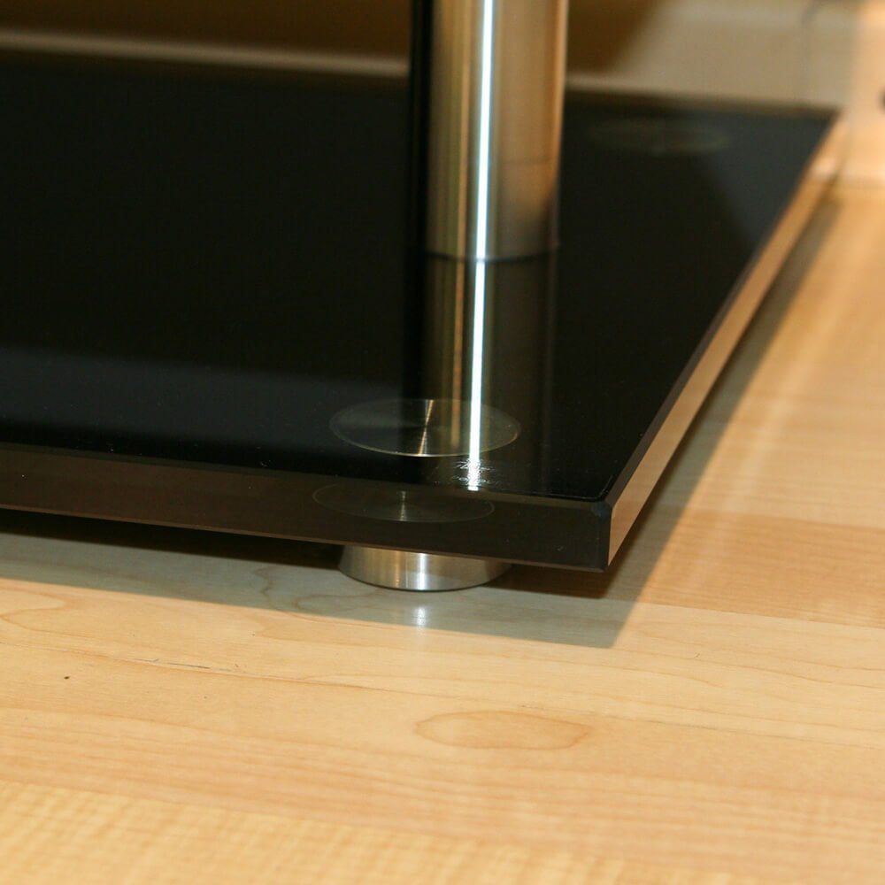 'S' TV-Rack Objekte Glasmöbel Breite cm Breite 2-Stock-Variante mit 110 TV-Rack 110 Design Modell Mattglas cm, Rollen