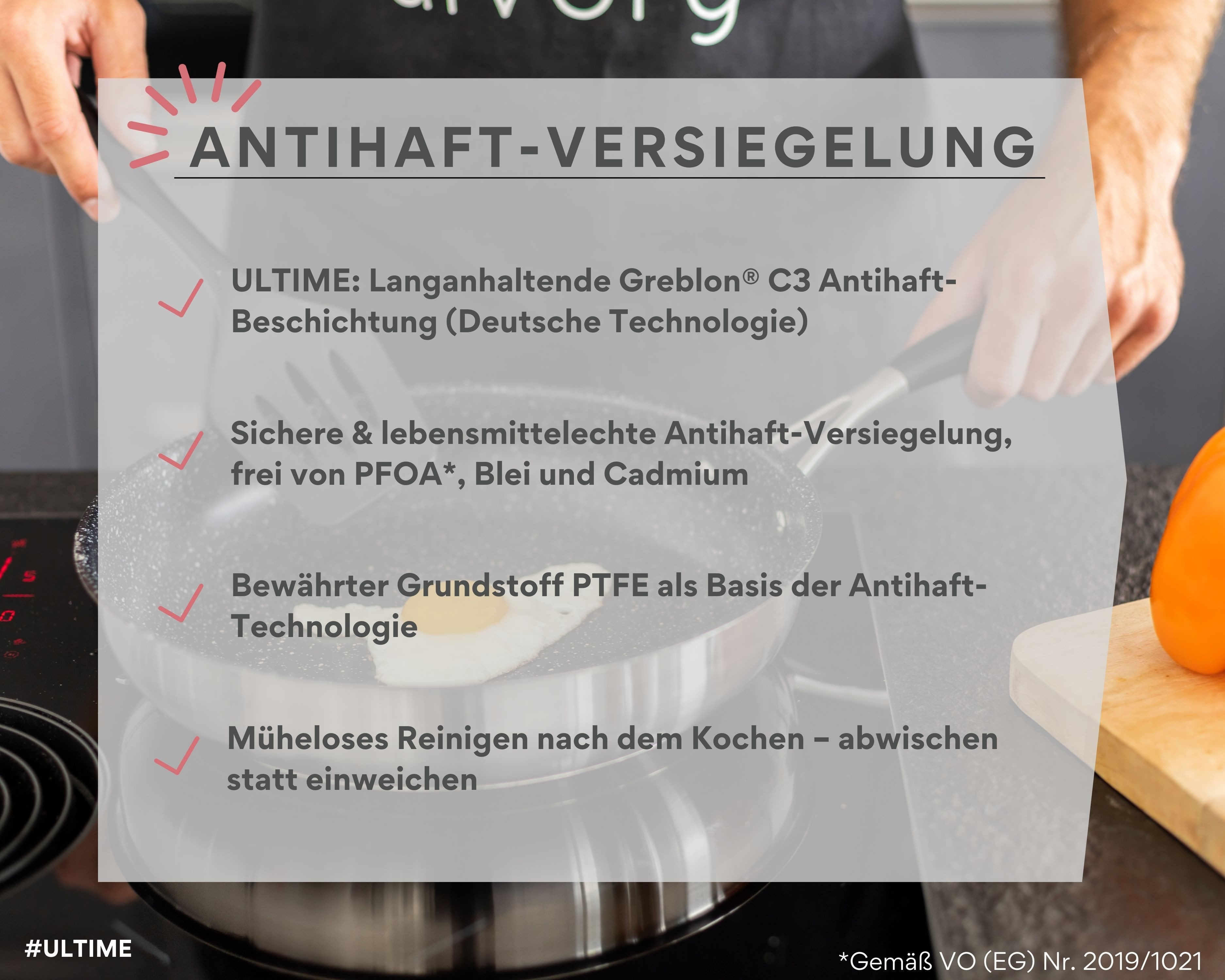 divory Bratpfanne Edelstahlpfanne beschichtet, Induktionsgeeignet, für alle Herdarten, Edelstahl, Induktion – Bild 4 von 5