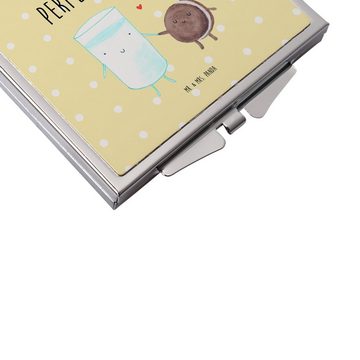 Mr. & Mrs. Panda Kosmetikspiegel Milch Keks - Gelb Pastell - Geschenk, Kekse, lustige Sprüche, perfekt (1-St), Unwiderstehlicher Glanz