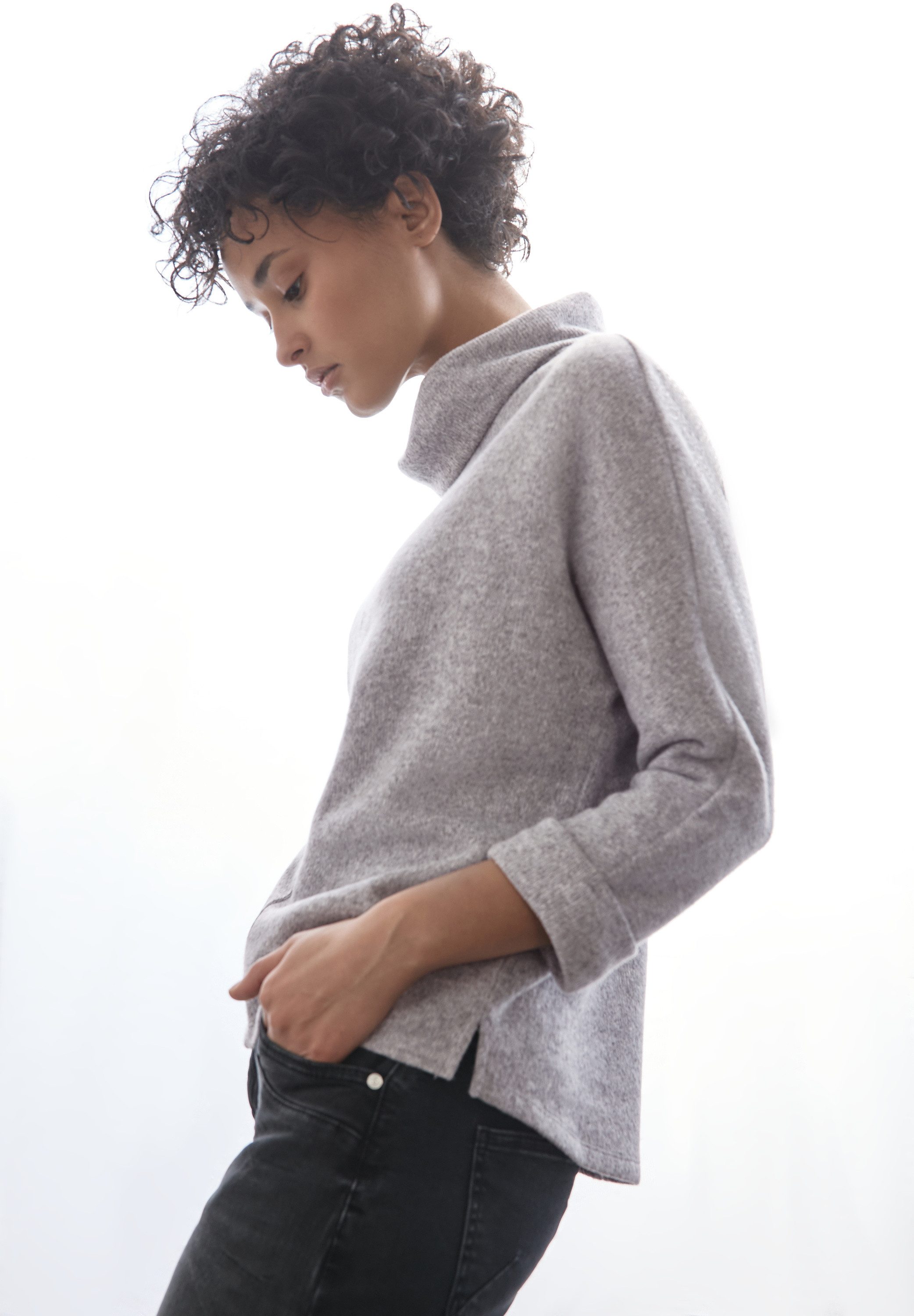 STREET ONE Langarmshirt im angenehmen Materialmix