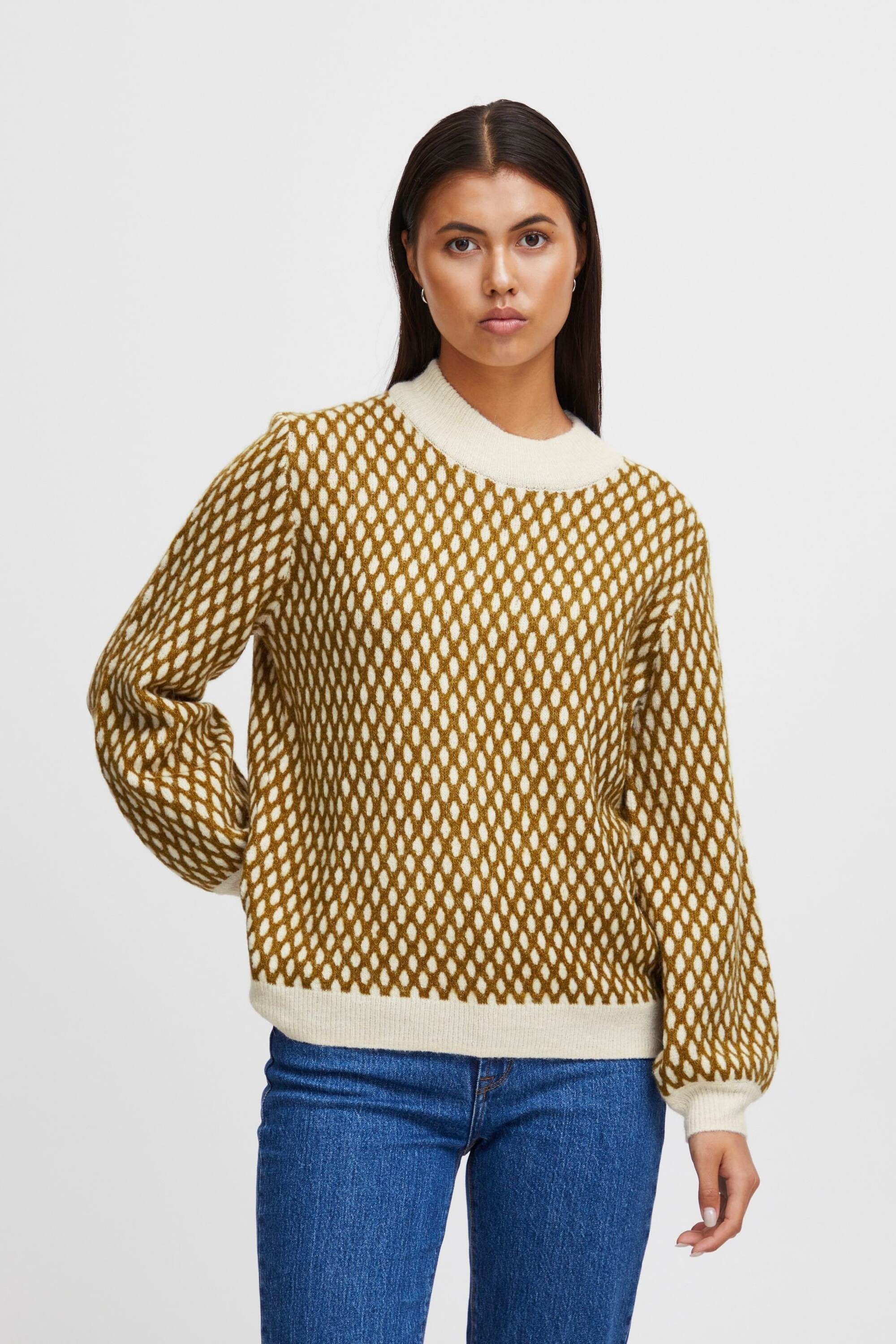 Ichi Strickpullover KAMARA (1-tlg) Plain/ohne Details