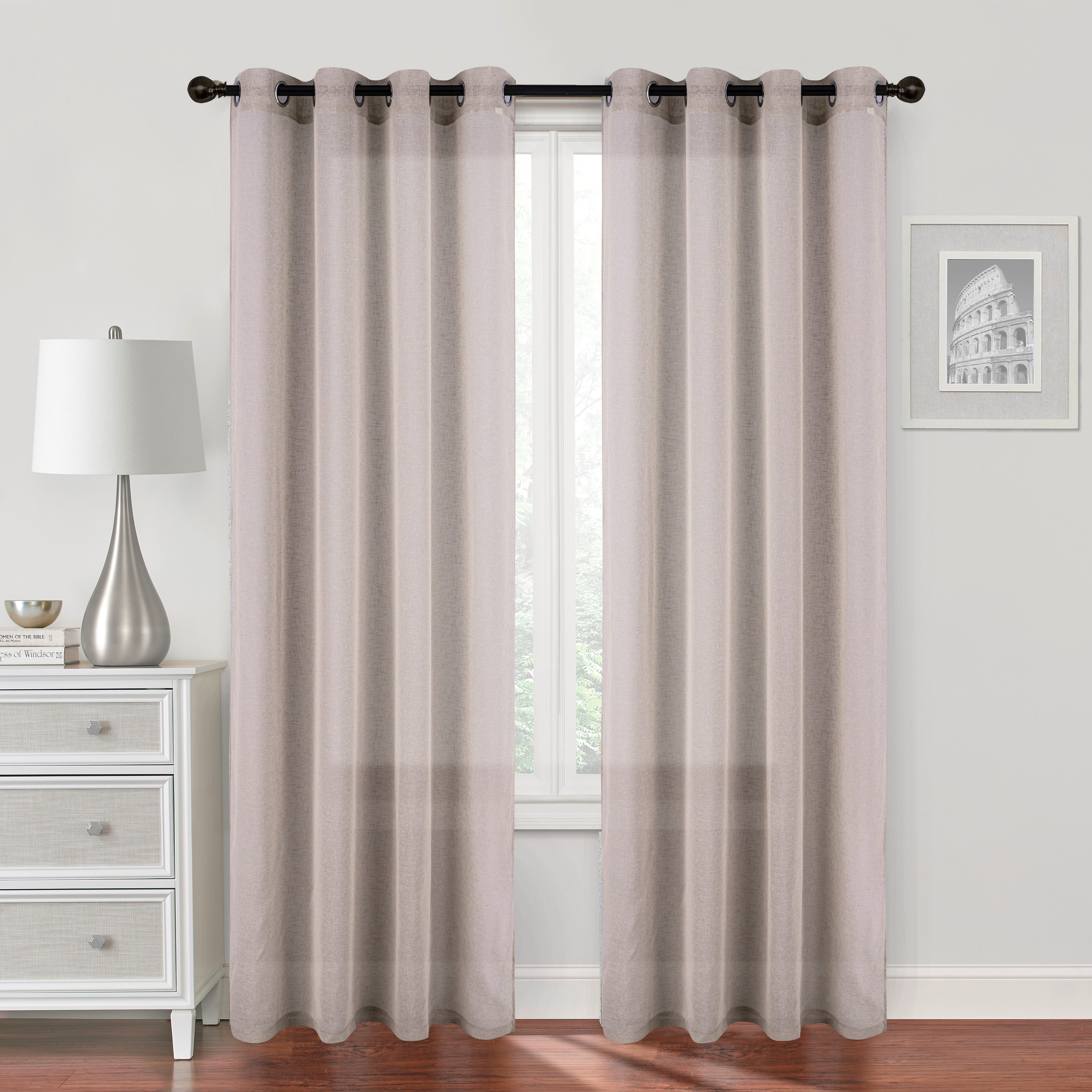 Brilliant Gardine / Transparent / Versch. Farben / 140x245cm / #9004 / Leinenstruktur, Ösen, transparent, Store – Bild 5 von 5
